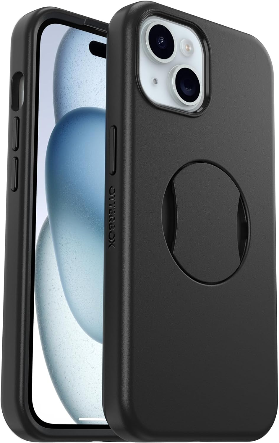 Otterbox Iphone 15, Iphone 14, and Iphone 13 Ottergrip Symmetry Series Case - Black, Built-In Grip, Sleek Case, Snaps to Magsafe, Raised Edges Protect Camera & Screen