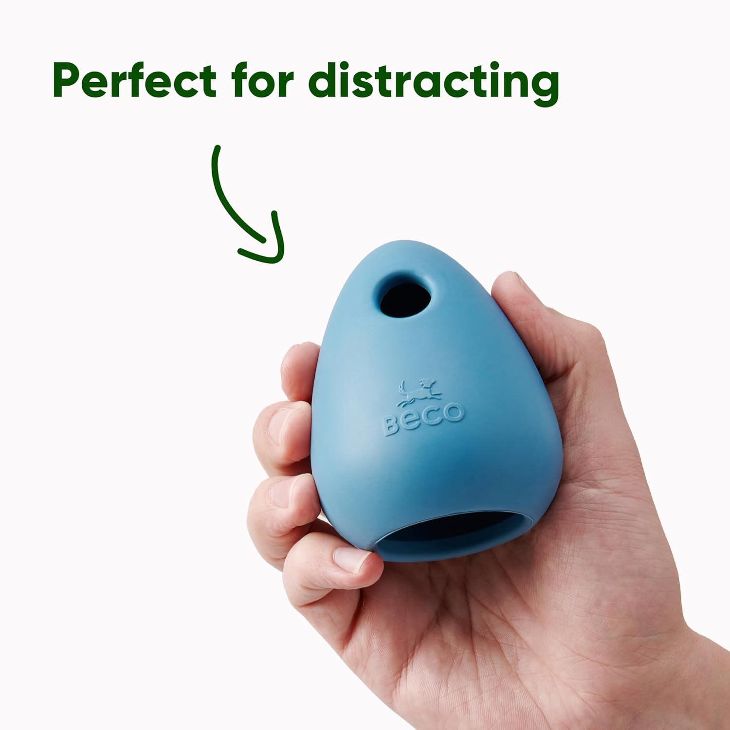 Beco Rubber Boredom Buster Enrichment Toy Green - Blue image number 3