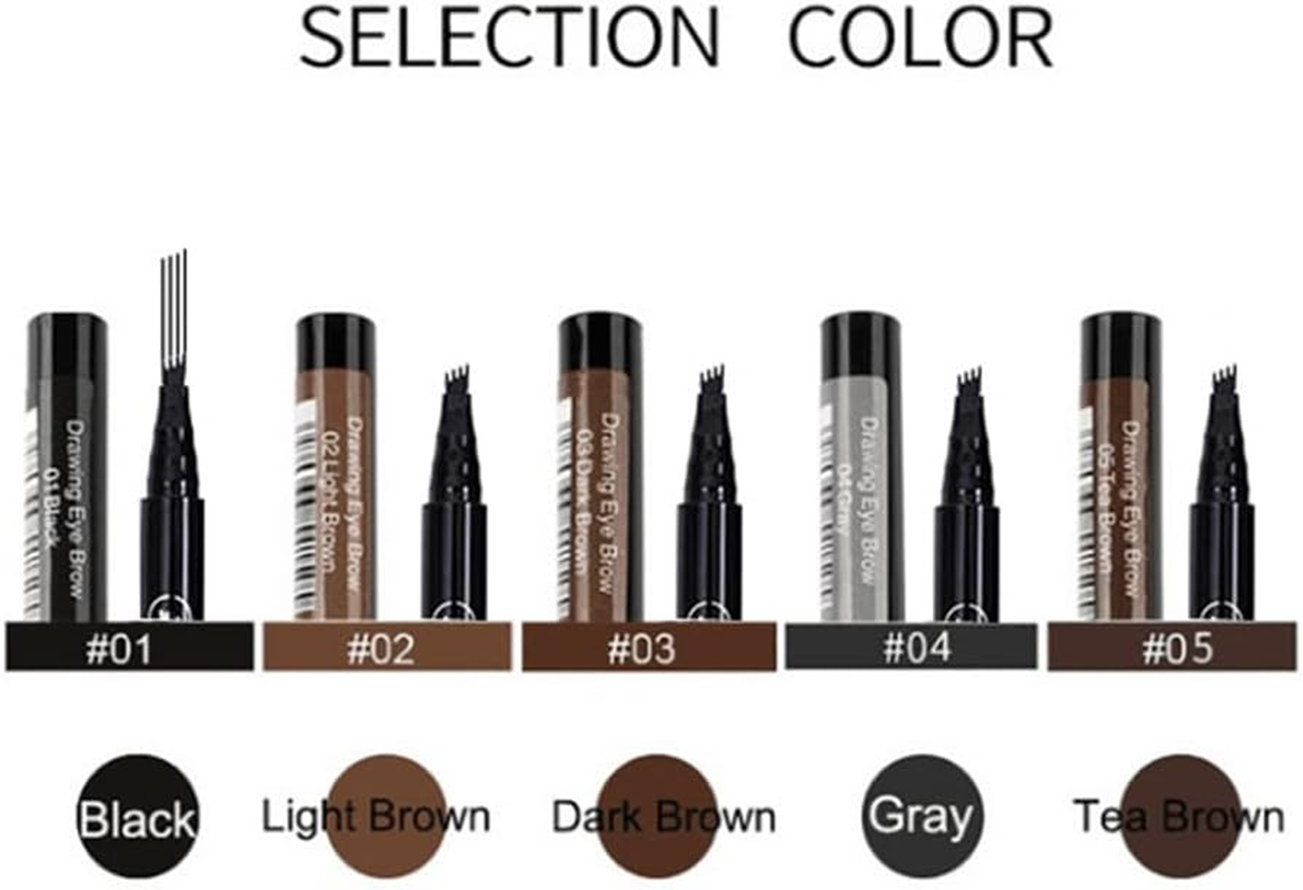 Microblading Tattoo Eyebrow Ink Pen Eye Brow Pencil Brow Enhancer Stencil AU (01# Black) - 03 Dark Brown image number 2