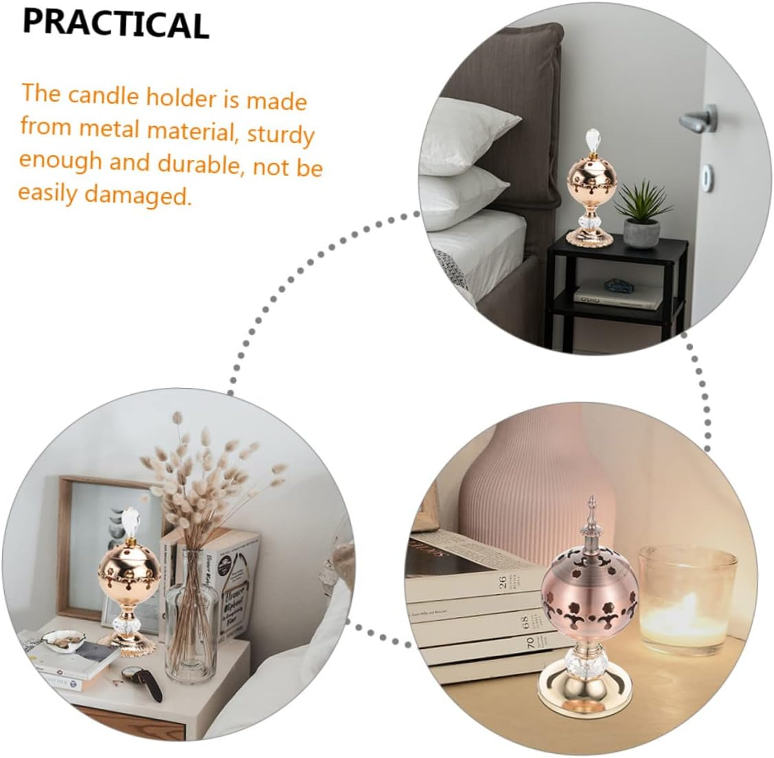 Ifundom 2Pcs European Style Candle Holders Plated Table Centerpiece for Birthday Wedding Home Decoration image number 4