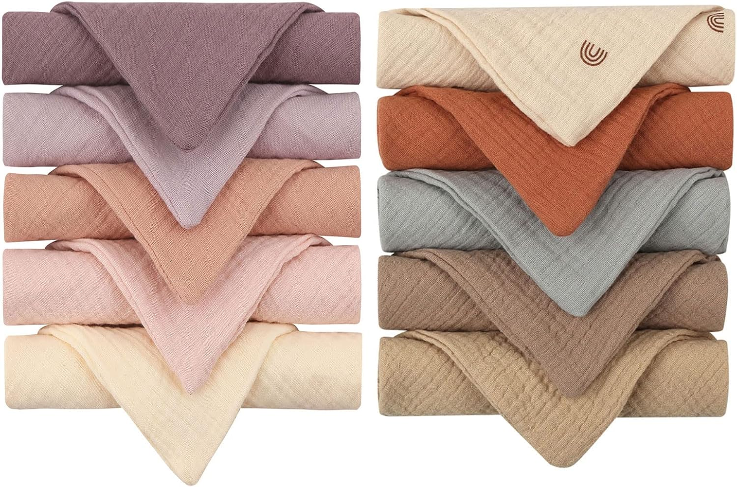 9.06 X 9.06 Inch Baby Wash Cloth, Pack of 10 Muslin Cotton Baby Towels, Soft Wash Cloths Essentials Shower Registry Gift image number 1