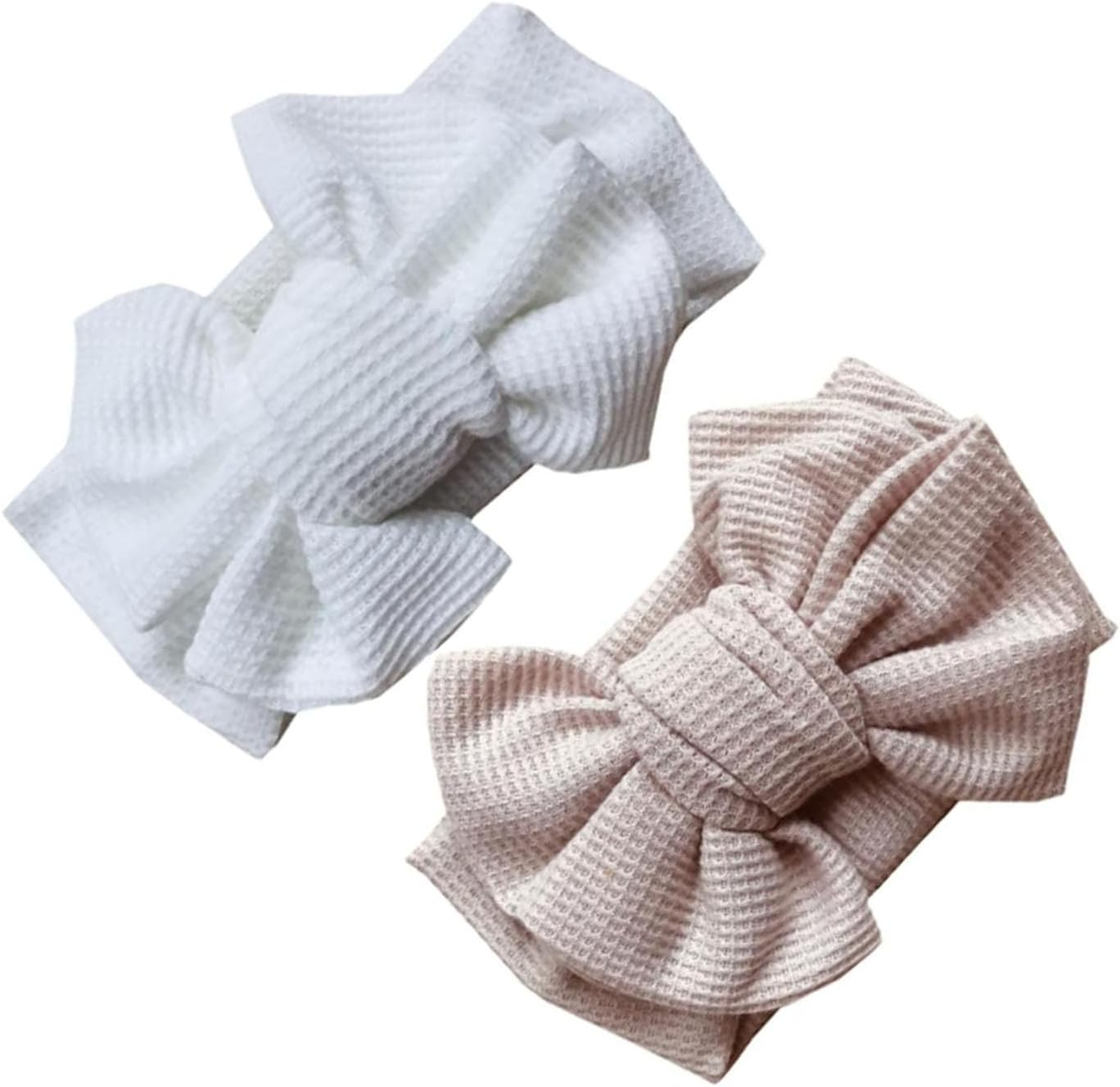 2Pcs Headbands with Large Hair Bow for Newborns, Soft Knitted Oversized Bow Headbands for Baby Girls, Perfect Hair Accessories for Birthday Party, Halloween & Christmas Photo Shoots