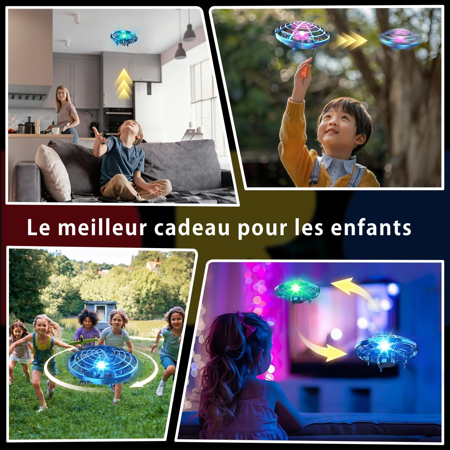 DEERC D12 Mini Drone for Kids, Hand-Controlled UFO Flying Ball with Shining LED Lights,5 Motion Sensors,360&deg; Flips, 2 Speed Modes,Anti-Collision,Indoor UFO Toy Gifts for Boys and Girls image number 3