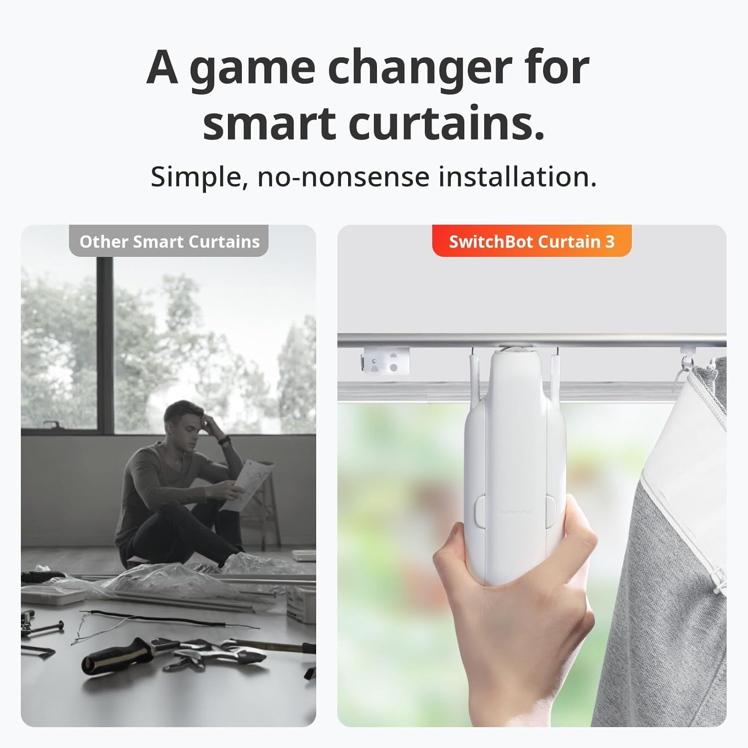 Switchbot Smart Automatic Curtain Opener - Bluetooth Remote Control with App/Timer, Upgraded High-Performance Motor, Add Switchbot Hub to Make It Work with Alexa, Google Home (Curtain 3, U Rail) image number 2