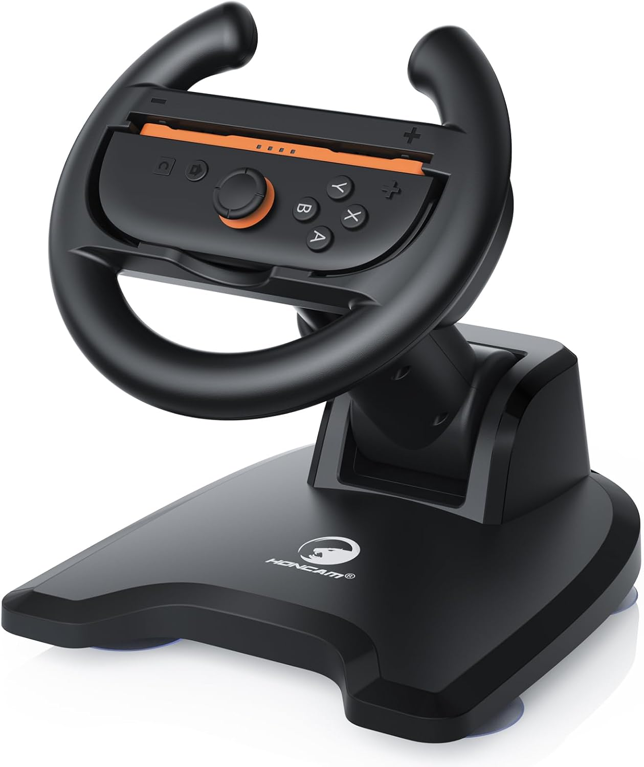 HONCAM Steering Wheel for Nintendo Switch/Switch 2, Racing Wheel Table Attachment with 4 Suction Cup for Joycons, Enhanced Stability for Immersive Racing Games, Black image number 4