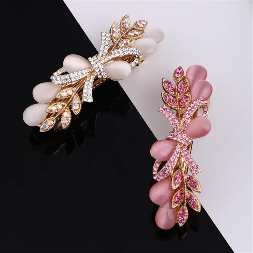 Crystal Hair Accessories,Clips Hairpins,Clip Plate,Hairpin Female Bow Headwear Hairpin Net Red Elegant Mother Hair Accessories Back Head Clip Top Clip (Color : D, Size : 8.3 * 2.5Cm) (Color : C, Siz image number 3