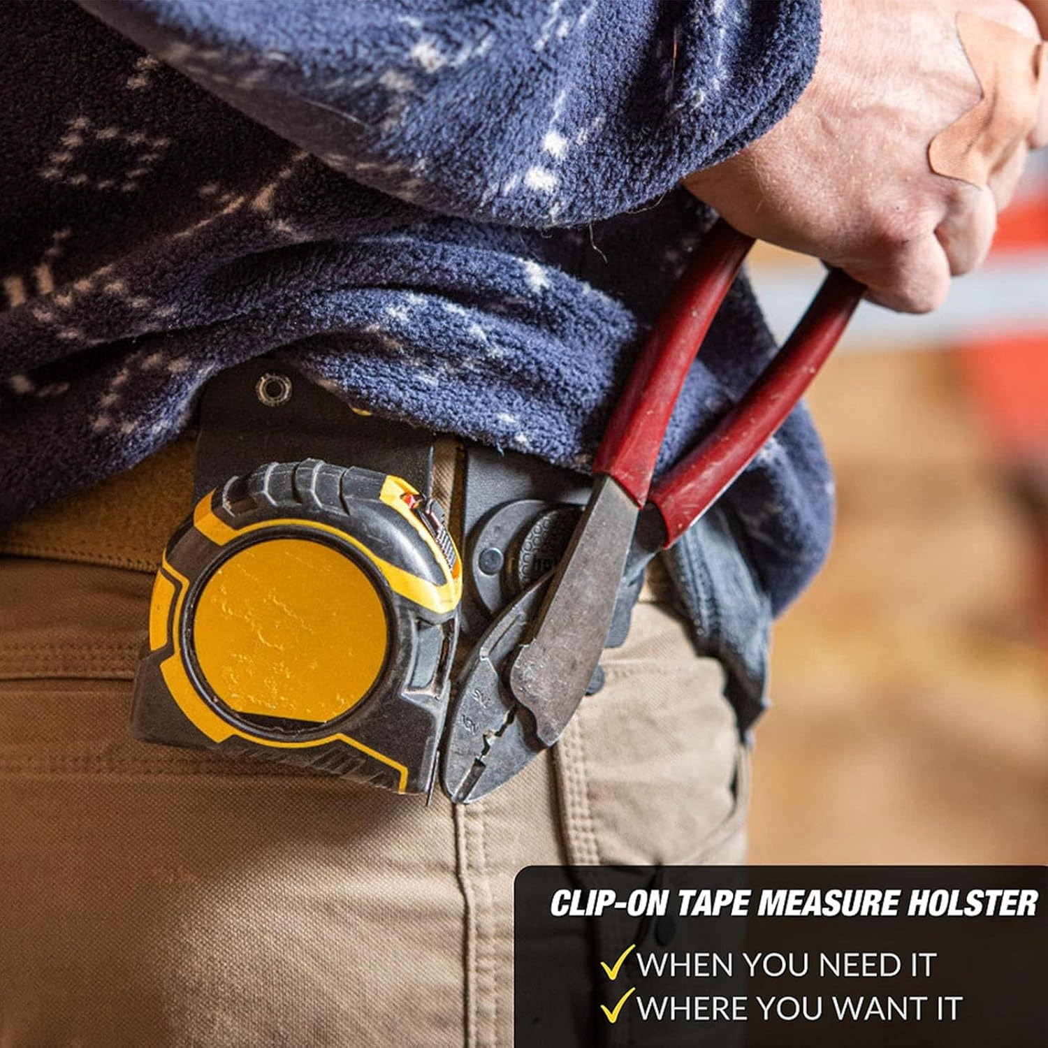 Jectse Stainless Steel Drill Belt Holder, Extended Length, Black, 2 Inch, Tool Holster, Tool Belt Holder