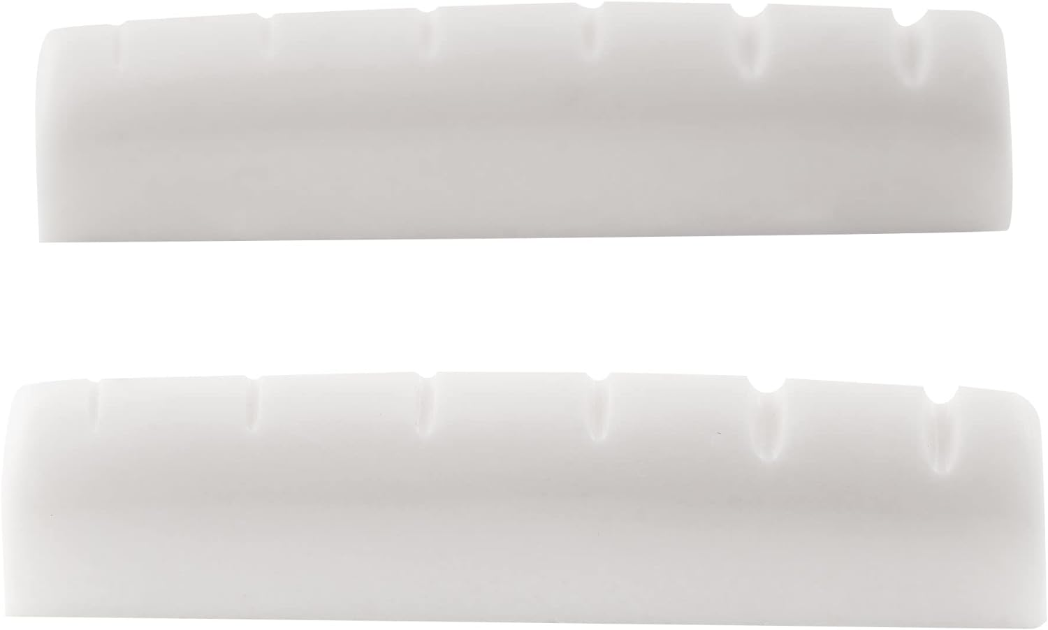 Musiclily Pro Urea Resin Plastic Slotted 43Mm LP Style Guitar Nuts Flat Bottom for 6 String Les Paul or Acoustic Guitar, Ivory(Set of 2)