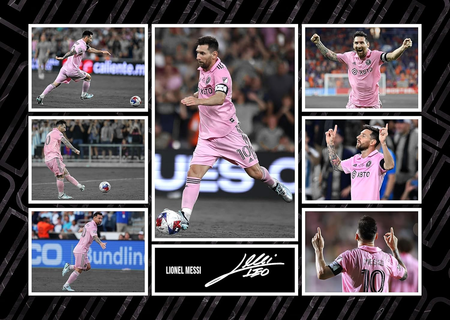 RJR PRINTS Lionel Messi - Miami Signed A4 Montage Photo Print Pre Printed Signature Autograph Football Gift image number 4