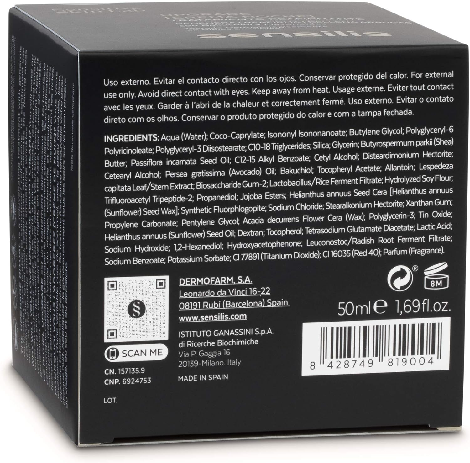 Sensilis - Upgrade Night Cream, Firming Night Cream, for Dry Skin, Moisturising, Reduces Wrinkles, Skin Strength, Bakuchiol, Oat Polysaccharides, Red Rice, Ocean Respect - 50 Ml image number 4