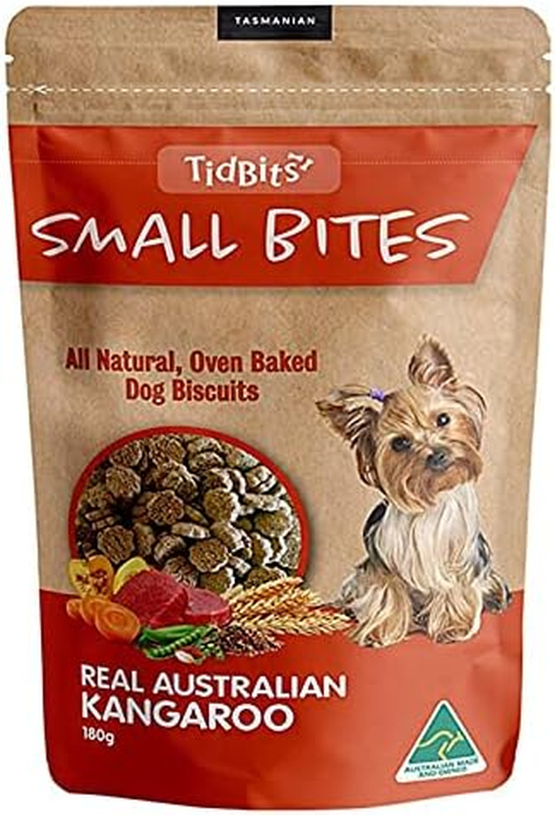 Tidbits Small Bites Real Australian Kangaroo Puppy Treats 180G - All Natural, Oven Baked Dog Biscuits image number 1