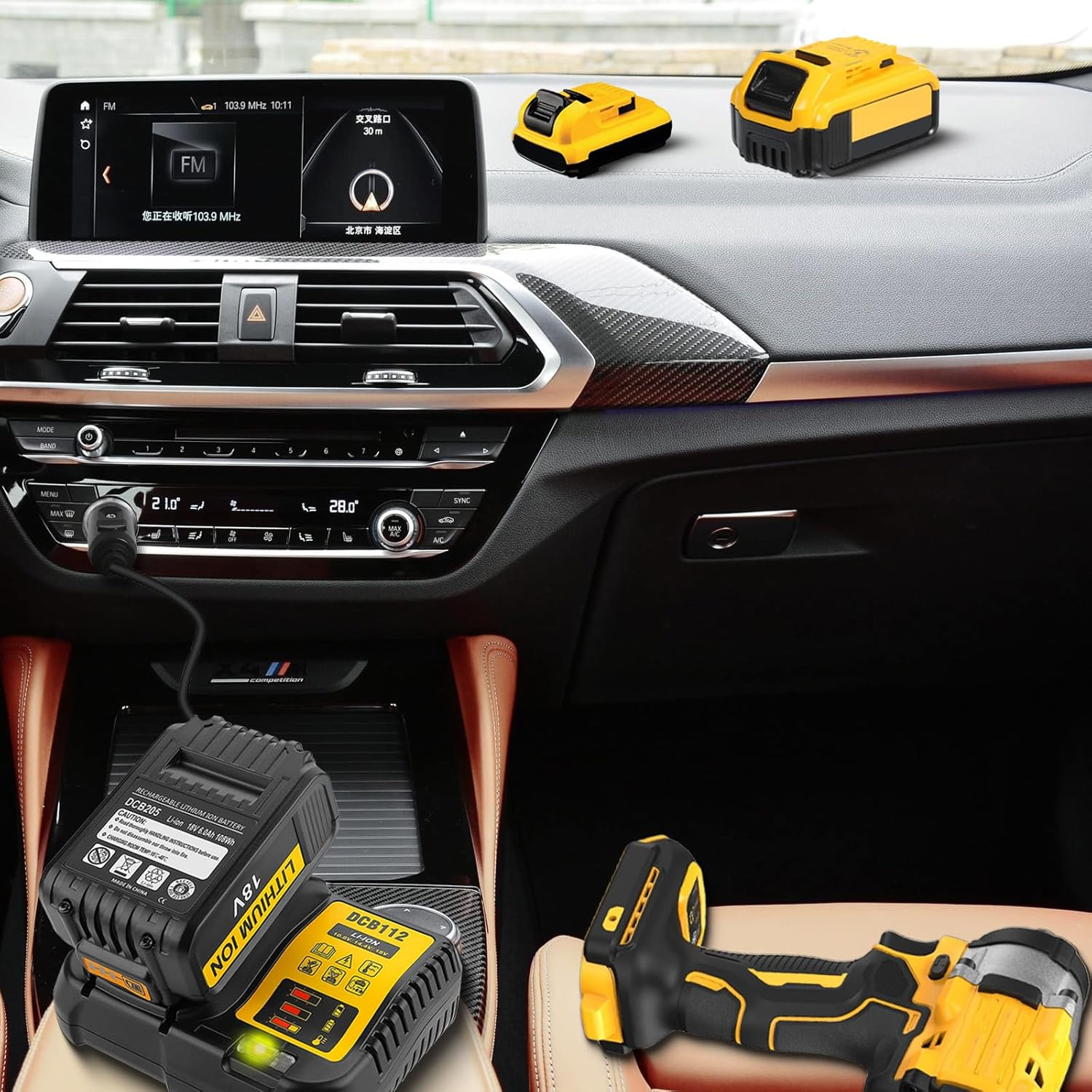 DCB112 DCB119 Car Battery Charger Compatible with Dewal 12V, 20V & 60V MAX Lithium Ion Battery DCB203 DCB201 DCB204 DCB206 DCB606 DCB609 DCB120 Replacement for 20V MAX Vehicle Charger image number 1