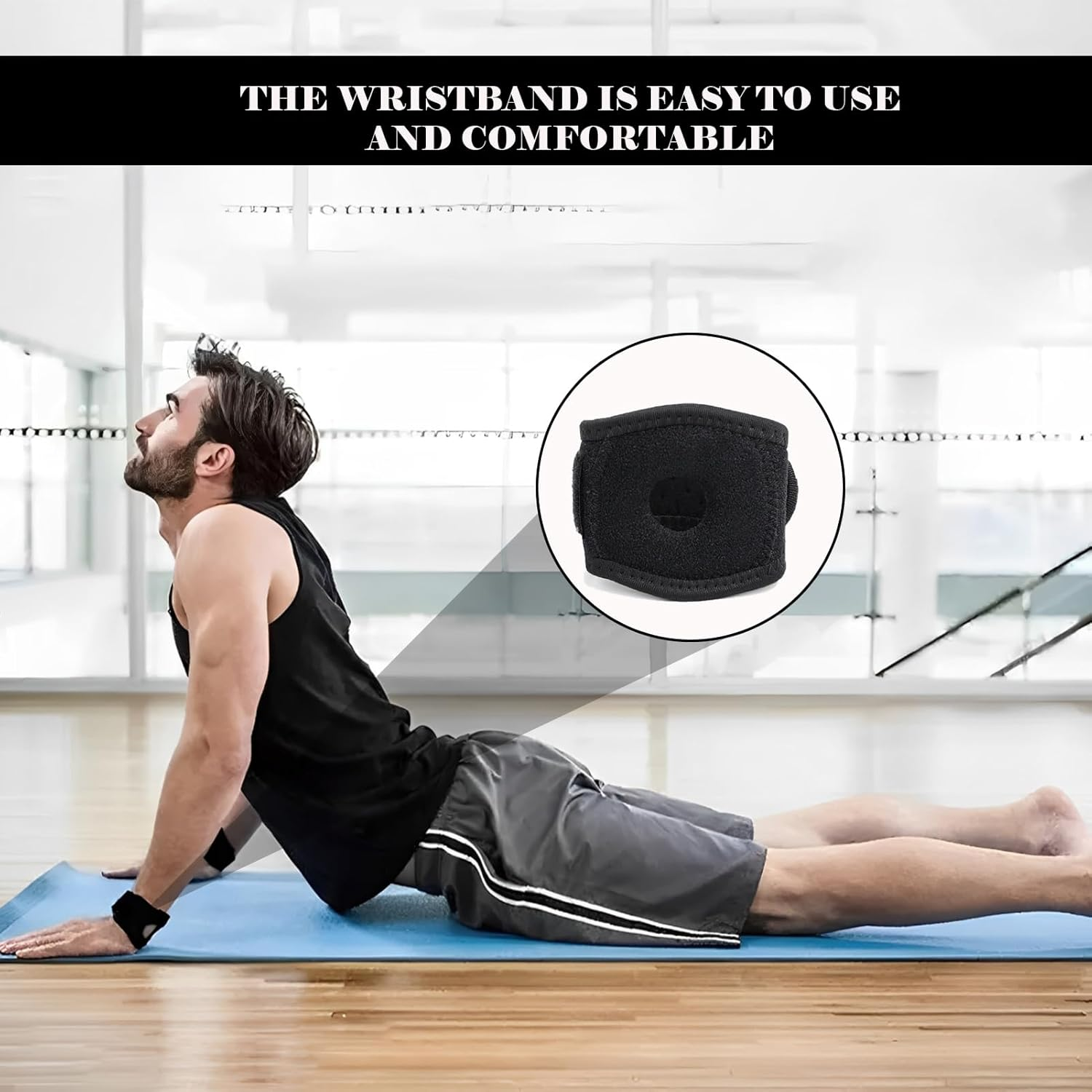 2 PCS TFCC Wrist Brace, Adjustable Wrist Widget, Wrist Support Strap for Weight Bearing Strain Pain Relief, Strap for TFCC Tear - Ulnar Sided Wrist Pain, Left and Right Straps for Exercise (Black)