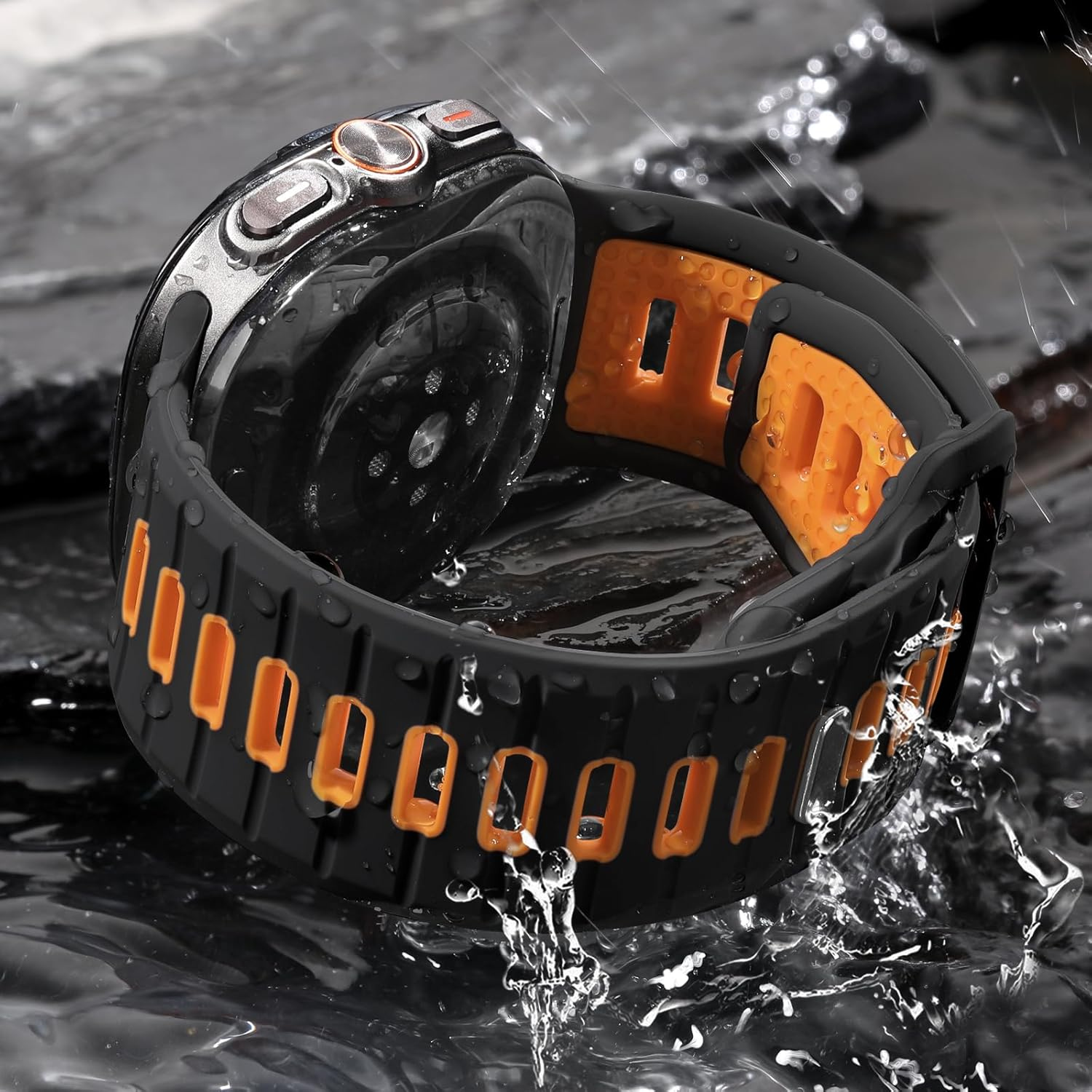 Ouwegaga Compatible with Samsung Galaxy Watch Ultra Band 47Mm(2024), Soft Silicone Sport Waterproof Replacement Wristband for Galaxy Watch Ultra Bands for Women Men, Multi Colors image number 6