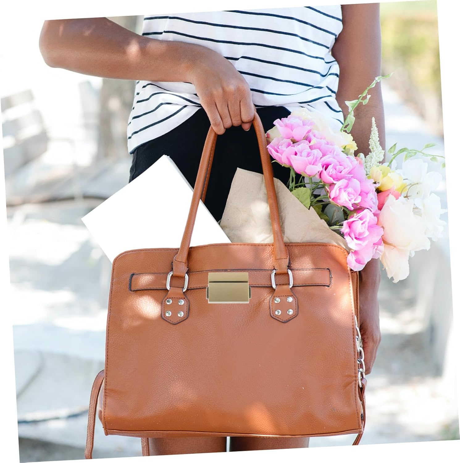 TEHAUX 20Pcs Purse Tuck Lock Clasp Lock Bag Closure Clasp Purse Closure Fastener Bag Accessory for Handbag Decorative Tuck and Small Replacements image number 6