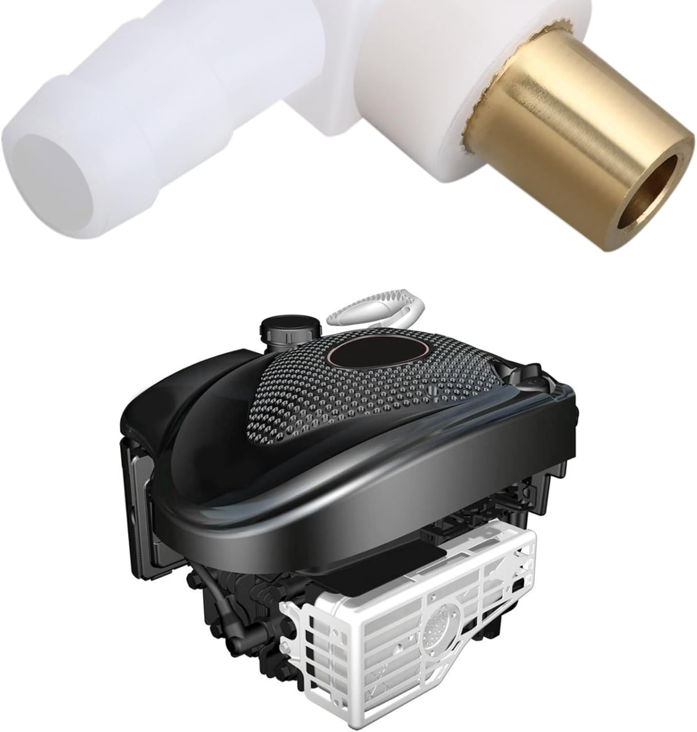 YINETTECH 2Pcs Carburetor Fuel Fitting Carb Hose Connector Replacement Part 692317 493496 494451 Compatible with Briggs & Stratton Snowblower Lawn Tractor image number 2