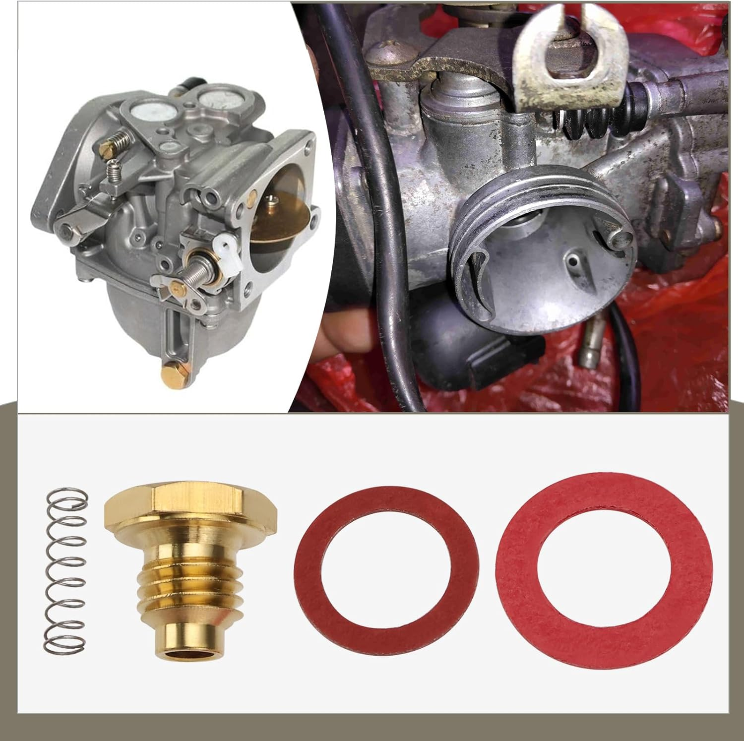 Emagtech 1Set Carb Gasket Kit 8-25Hp Replacement Part 1395-9761-1 1395-811357 1395-9645 Carburetor Repair Kit Compatible with Mercury Carb