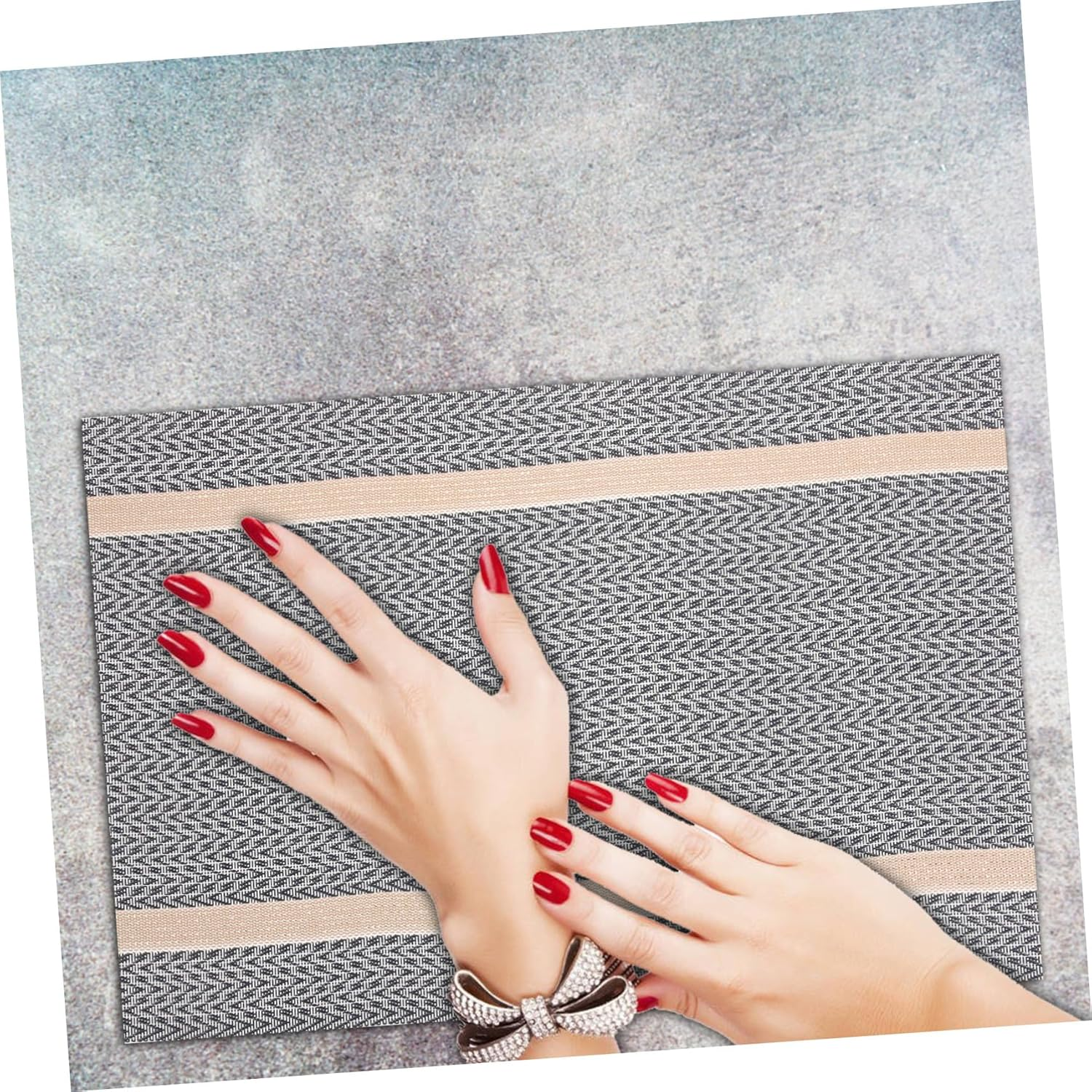 DECOMELODY Foldable Nail Art Mat with Washable PVC Surface Comfortable Nail Hand Rest Pad Minimalist Design