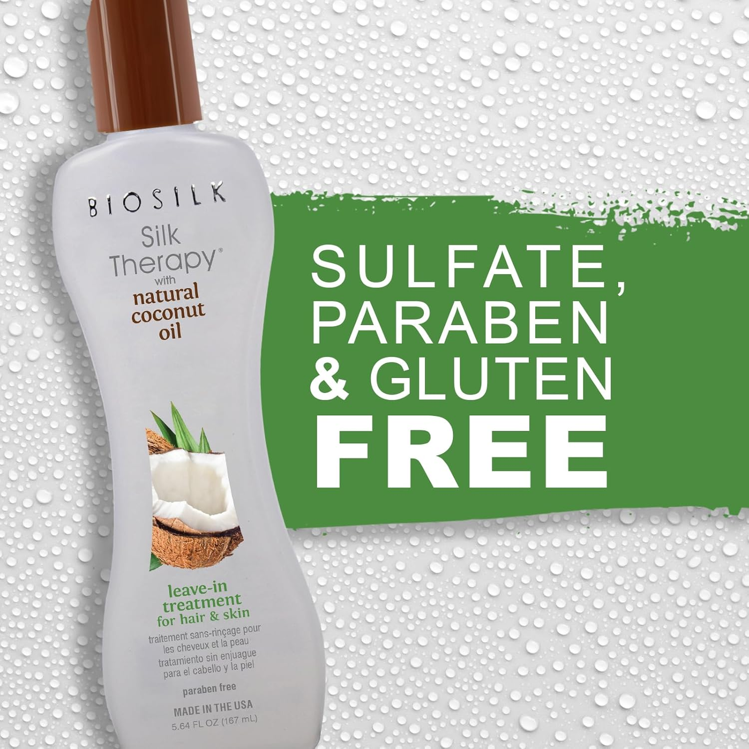 Biosilk Silk Therapy with Organic Coconut Oil Leave-In Treatment, 167 Ml, Standard (BSTOCH5) image number 2