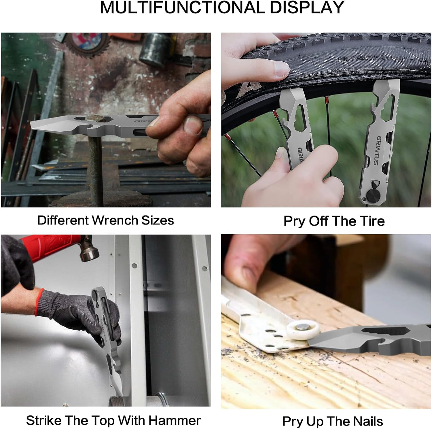 EDC Pry Bar Multitool 10 in 1 with Bi-Directional Ratchet Screwdriver & Everlasting Pen, Wrenches, Crowbar, Bottle and Box Openers - Your Versatile Companion for Everyday Carry and Camping Accessories image number 3