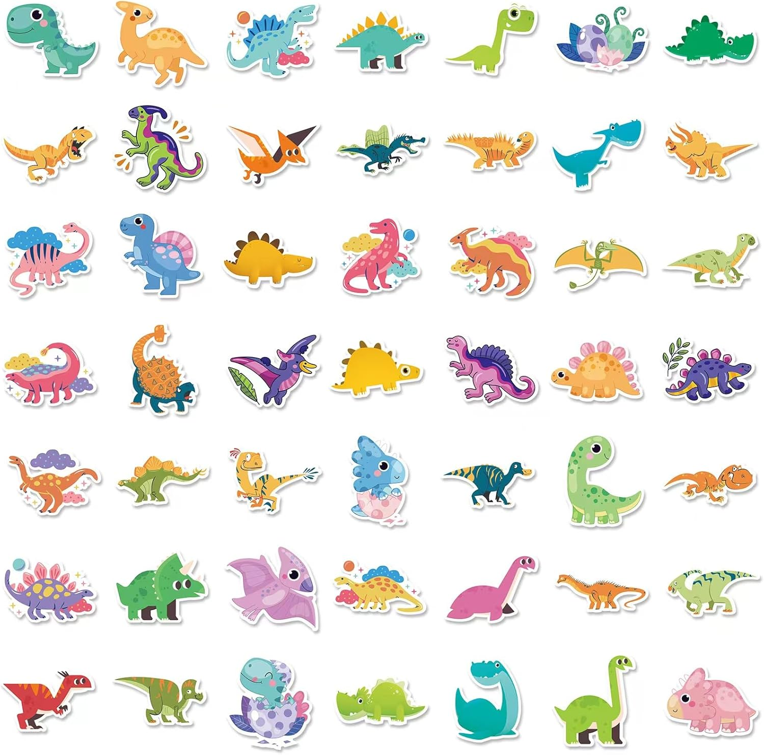 100PCS Dinosaur Stickers, Cute Waterproof Cartoon Stickers for Kids, for Stationery, Luggage, Teaching Rewards(Dinosaurs) image number 6