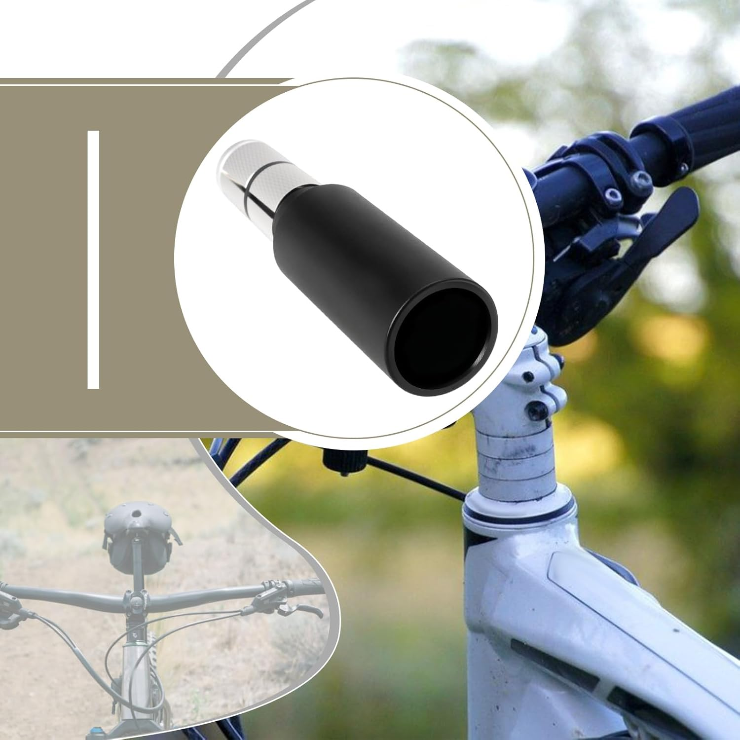 Emsea 1Pair Bicycle Flat Bar Extender Aluminium Alloy MTB Bike Handlebar Bar End Extension 91X22.2Mm Bike Stem Riser 15-20Mm Ported Handlebars Black image number 1