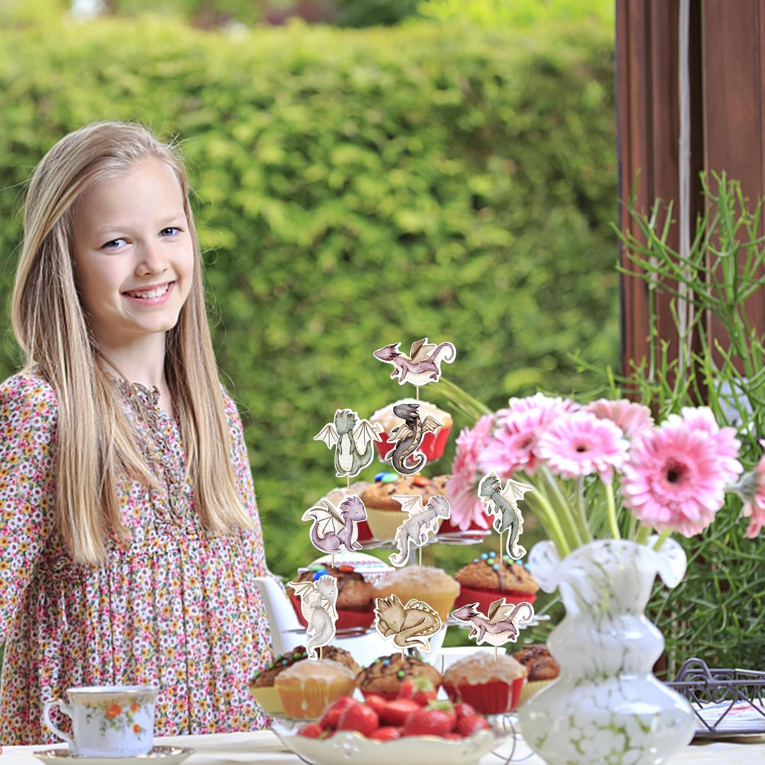 36 Pack Dinosaur Cupcake Toppers Baby Shower Cute Dino Cupcake Picks for Baby Boy Kids Animal Dinosaur Birthday Party Cake Decorations Supplies (#1) image number 5