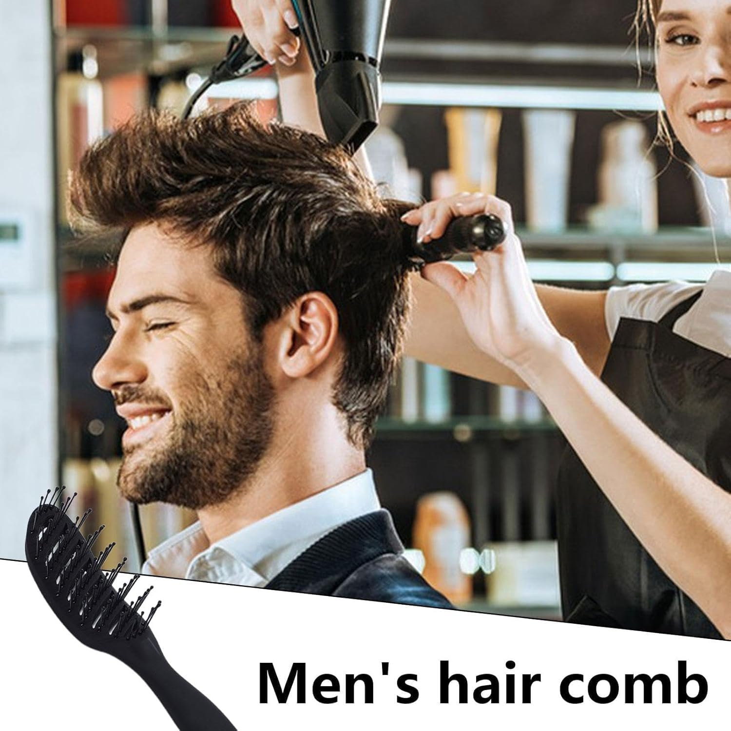 Curved Vented Styling Hair Brush, 2Pcs Curve Vented Brush Faster Blow Drying Brush,Detangling Nylon Bristle Brushes,Detangling Nylon Boar Bristle Brushes Curved Vented Detangle Hair Brush - 2 Pcs image number 3