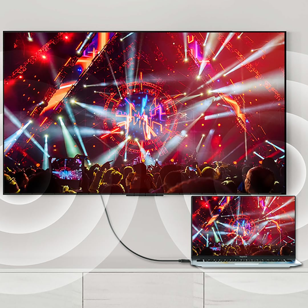 Hexchuang 4K Displayport to HDMI Cable Uni-Directional Display Port to HDMI Compatible with Hdtv/Monitor/Projector Conversion Cord (3M) image number 2