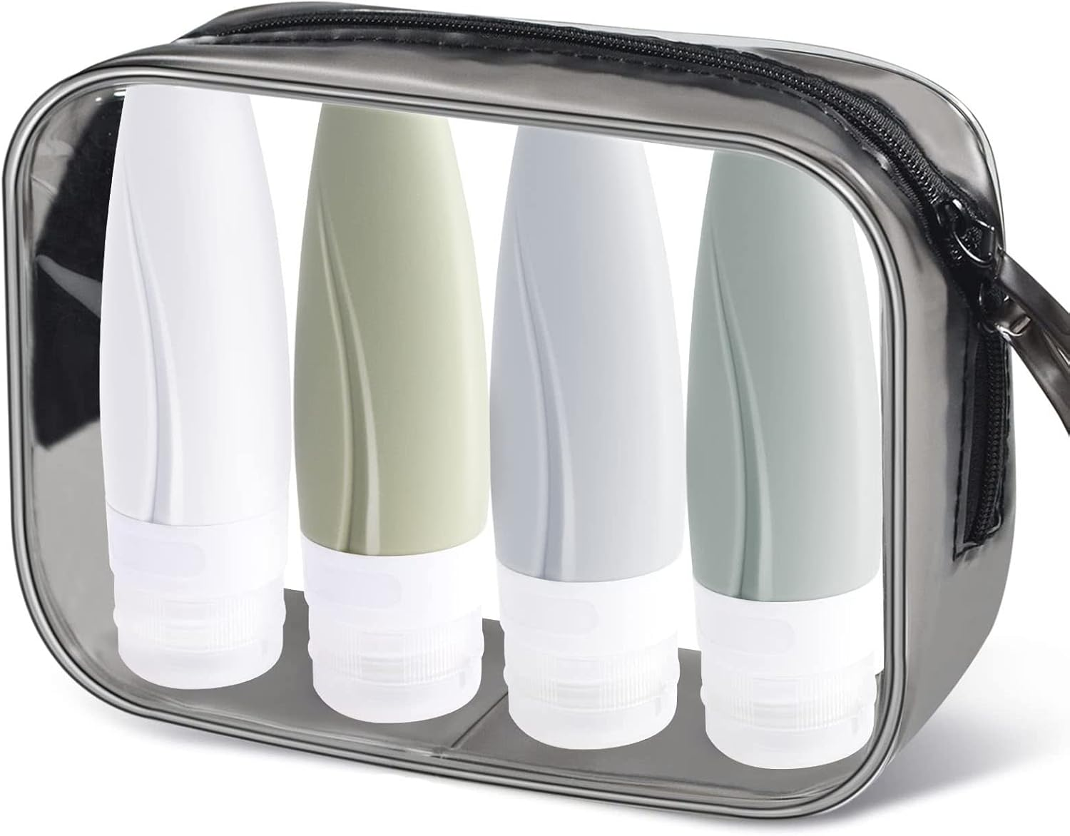 Heatunk 4-Pack Travel Bottles Set: Leak Proof Silicone Containers for Toiletries, Shampoo, Refillable and Squeezable - Ideal for Men and Women (3Oz) image number 2