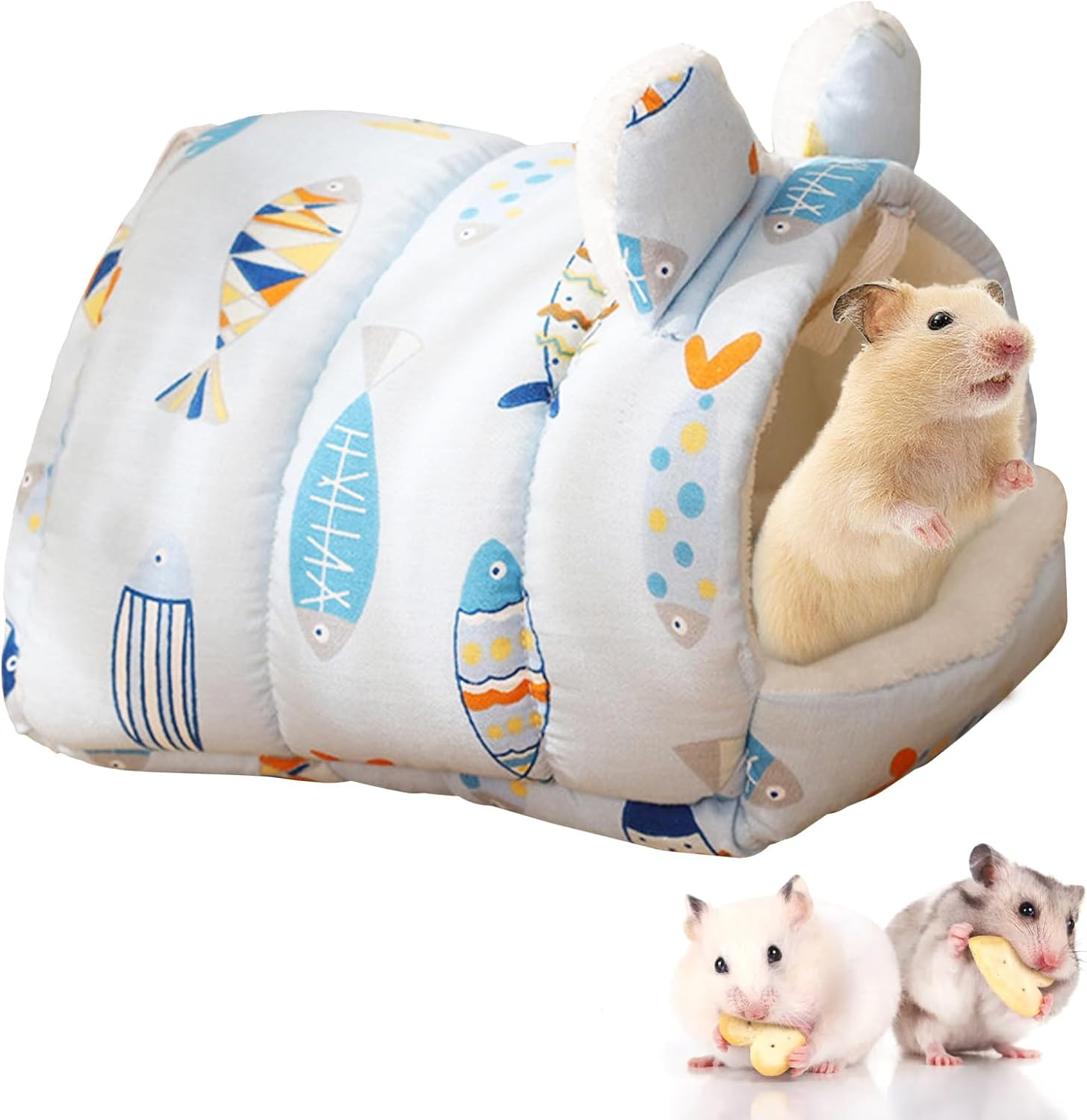 Cutitiuu 19 X 19 Cm Guinea Pig Bed, Hamster House, Warm Guinea Pig Bed, Guinea Pig Hideout, Washable, Small Animal Cave for Chinchilla, Hedgehog, Guinea Pigs, Guinea Pigs (Fish)
