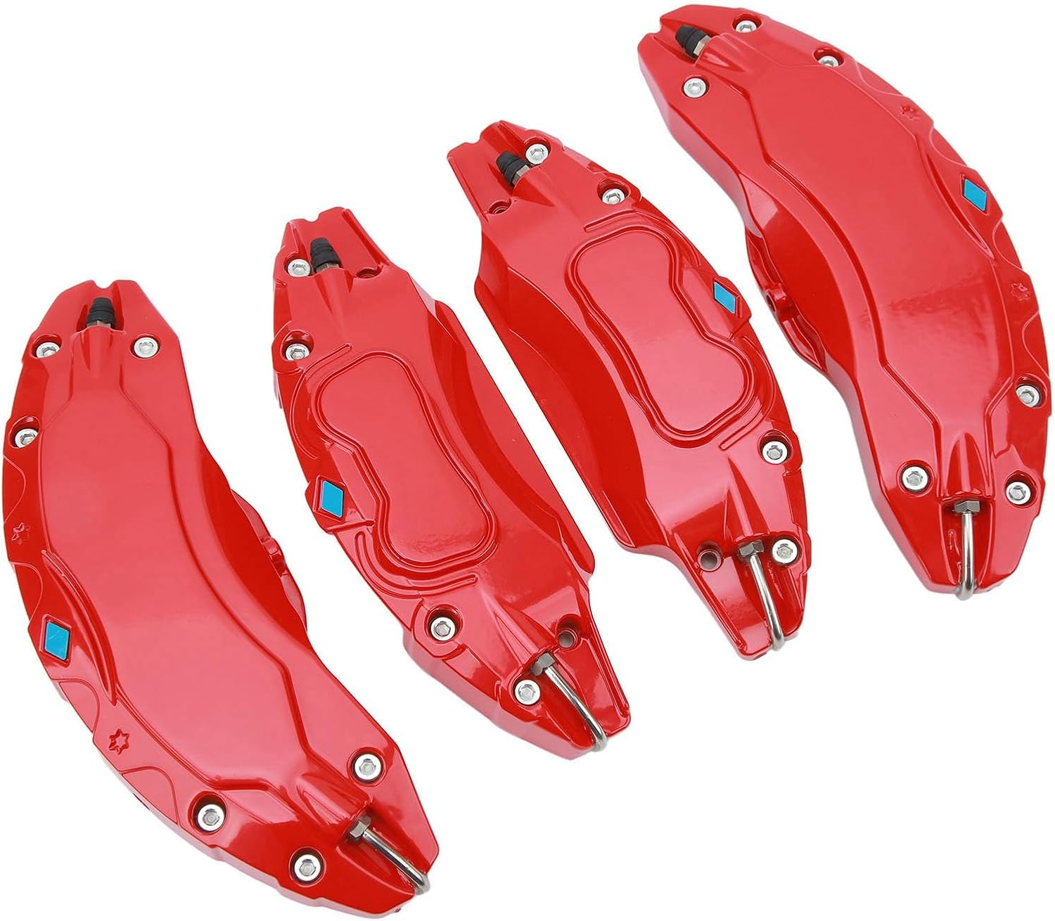 Asixxsix Caliper Covers Fit for Model Y, 4 Pcs 19In 20In Brake Caliper Cover Aluminium Alloy Wheel Hub Durable Protector Replacement for Model Y (Red)