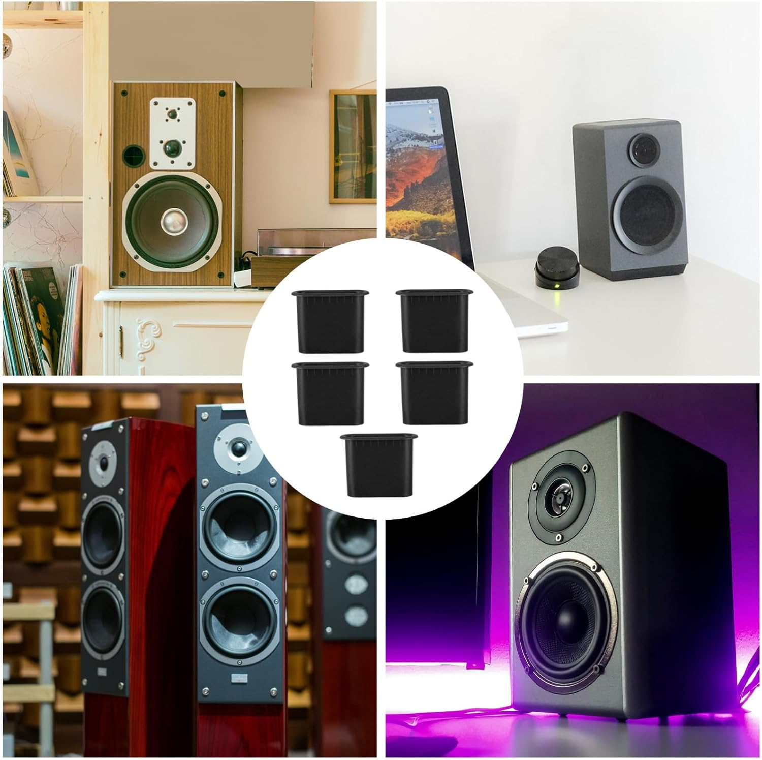 Happyyami 5Pcs Professional Audio Hair Dryer Speaker Port Tubes Speaker Air Ports Bass Improvement Easy Installation image number 4