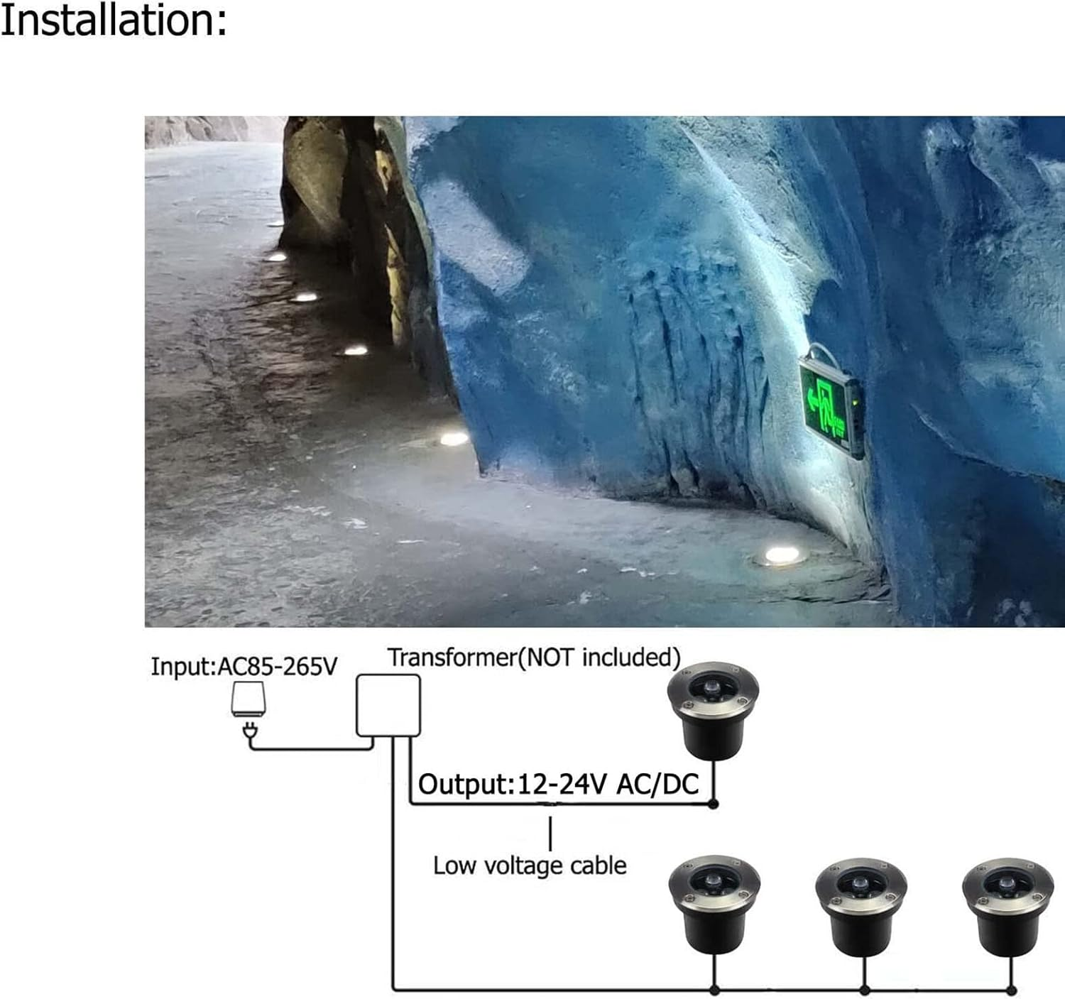 4Pcs 3W LED Ring Fountain Light, In-Ground Lights, Waterproof Lawn Lights, Garden Terrace Lights, for Deck,Step,Yard, Garden(Warm White,3W(100-240V)) image number 4