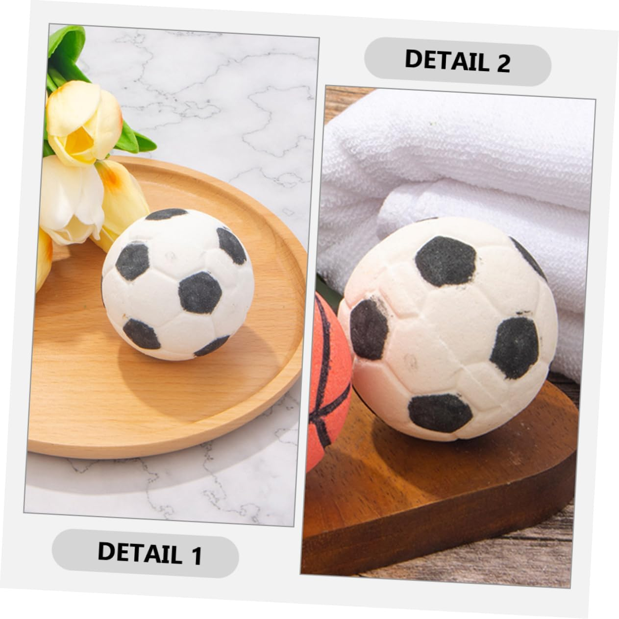 Beavorty Small Bath Football Shape Natural Skin-Friendly Essential Oil Bath Set image number 2