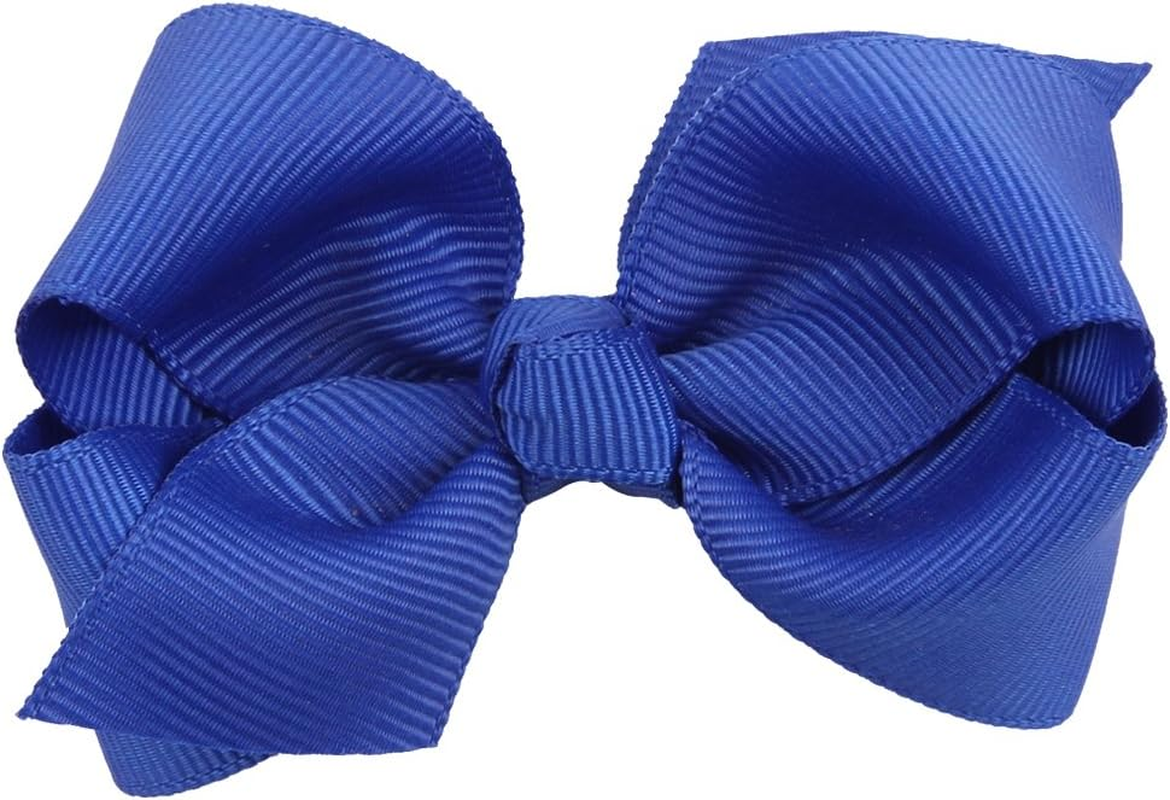 3 Inch Baby Girl Hair Bows Boutique Hair Clip Teens Toddlers Hairpin Headwear - Set of 2 (Blue) - Blue image number 6