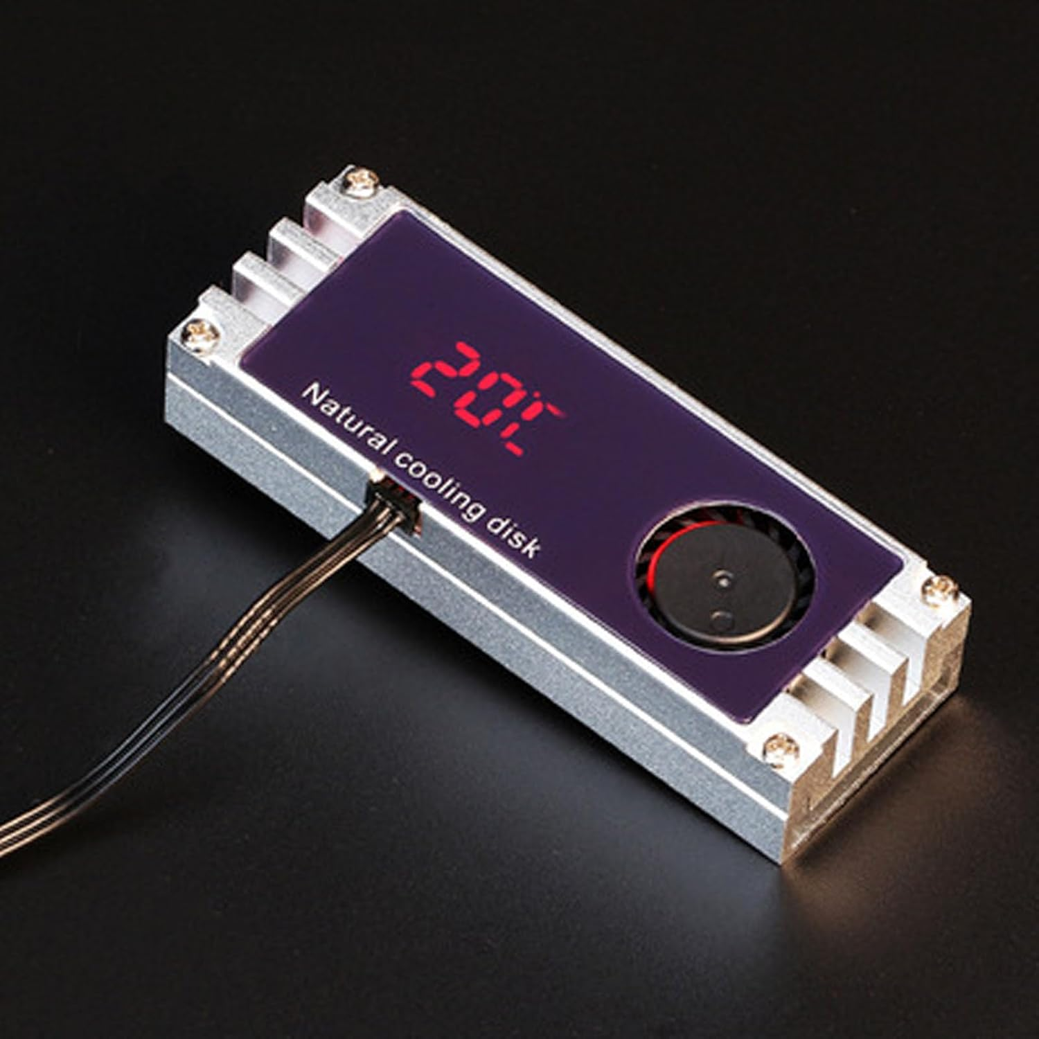 Nvme M.2 Heatsink with Temperature Display, M.2 Nvme 2280 SSD Cooler with Dual Thermal Conductive Silicone Pads, for M.2 Interface 22X80Mm Ssds (Silver) image number 5