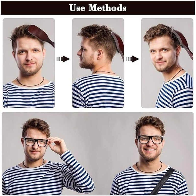 Bristle Brush,Natural Beech Wood Reinforced Bristles Comb,Beard Styling Stiff Bristles Hairbrush,Massage Brush Fit All Hairstyling Tool for Men Women
