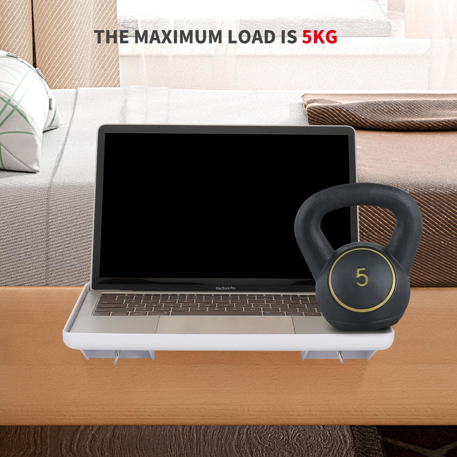 2PCS Removable Bedside Shelf, Bedside Tray for Bunk Beds, Bed Storage Organizer Shelf, Bedroom with Clip on Nightstand for Bedroom (Mounted on Bed Frame) (2, Black) - 2, Black image number 2