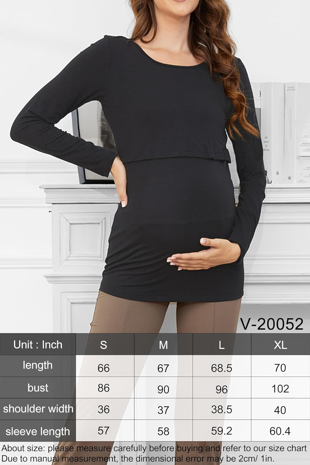 PARNIXS Women'S Breastfeeding Long Sleeved Top Mom Summer Outfit, Covering the Belly and Slimming, Versatile Top（3-Piece Set） image number 5