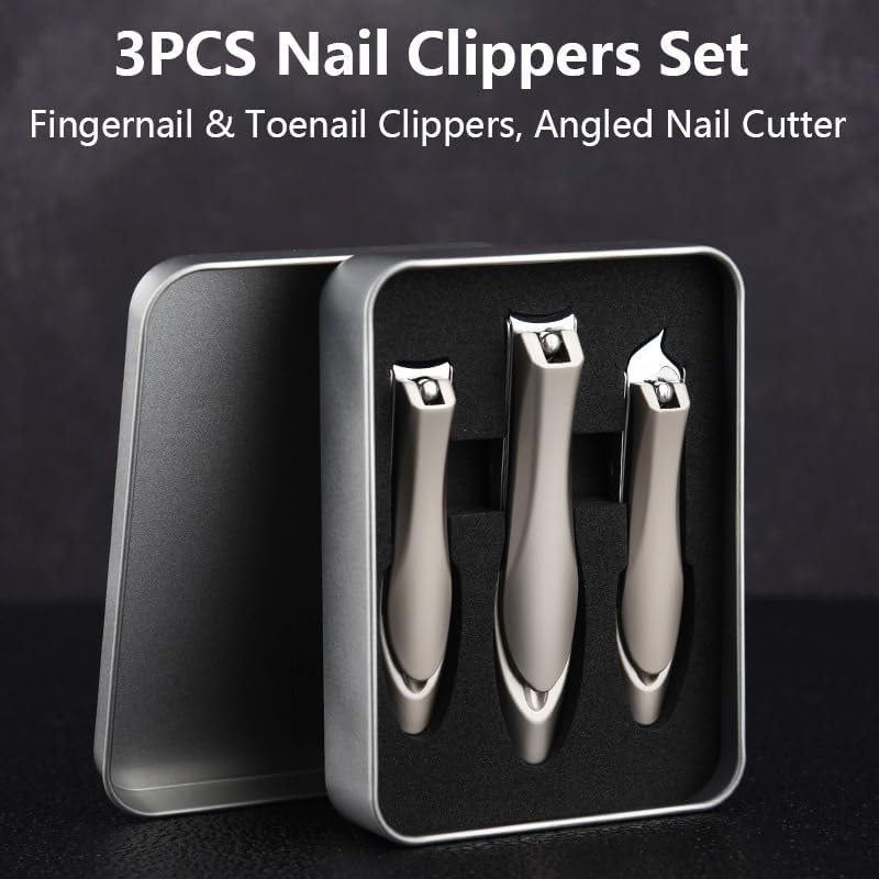 Vekol Nail Clippers Set, 3PCS Ultra Sharp Sturdy Fingernail and Toenail Clipper Cutters, Premium Stainless Steel Nail Clippers with Catcher, Sharp Effortless Nail Clipper Set for Men Women (Champagne Color) image number 5