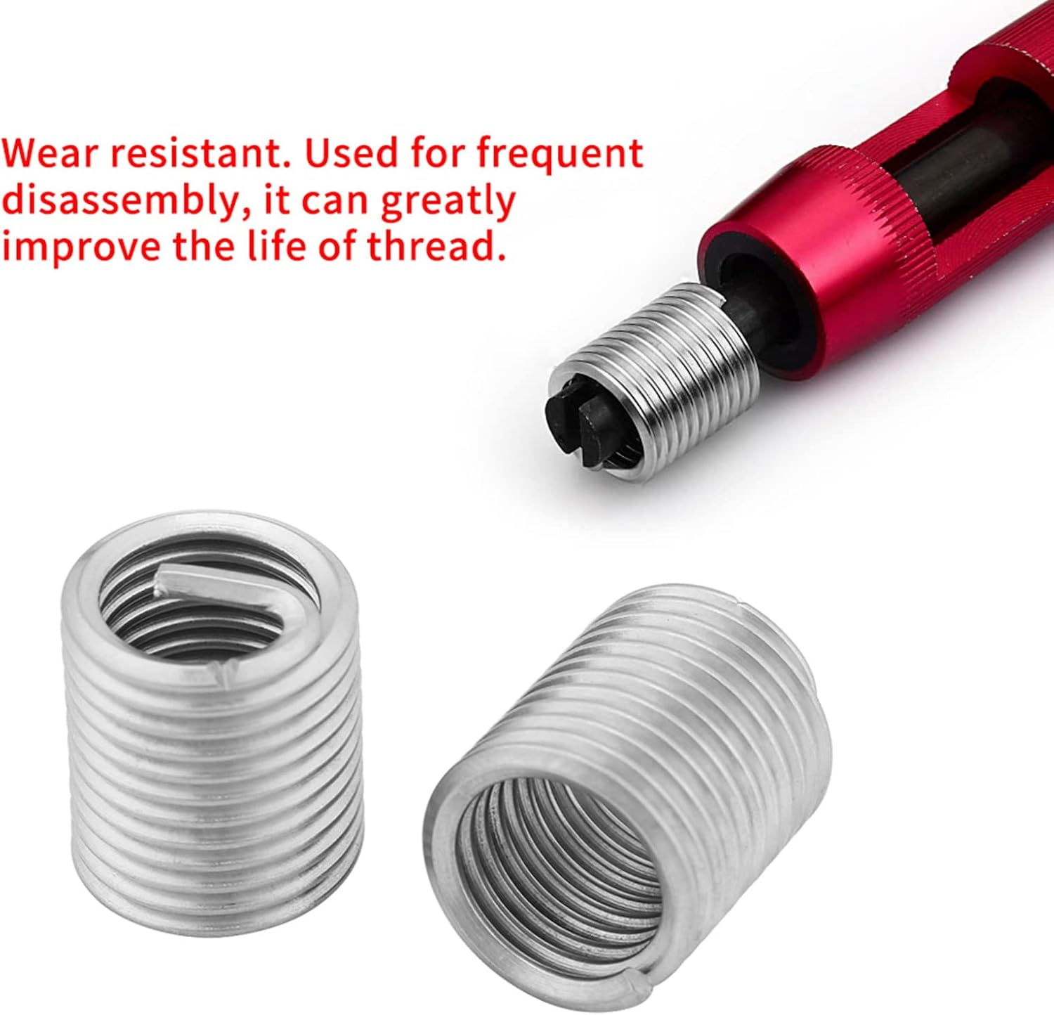 60Pcs Stainless Steel Thread Repair Kit Increase Connection Strength Eliminate Deviation Wear for Aircraft M3-M12 image number 4