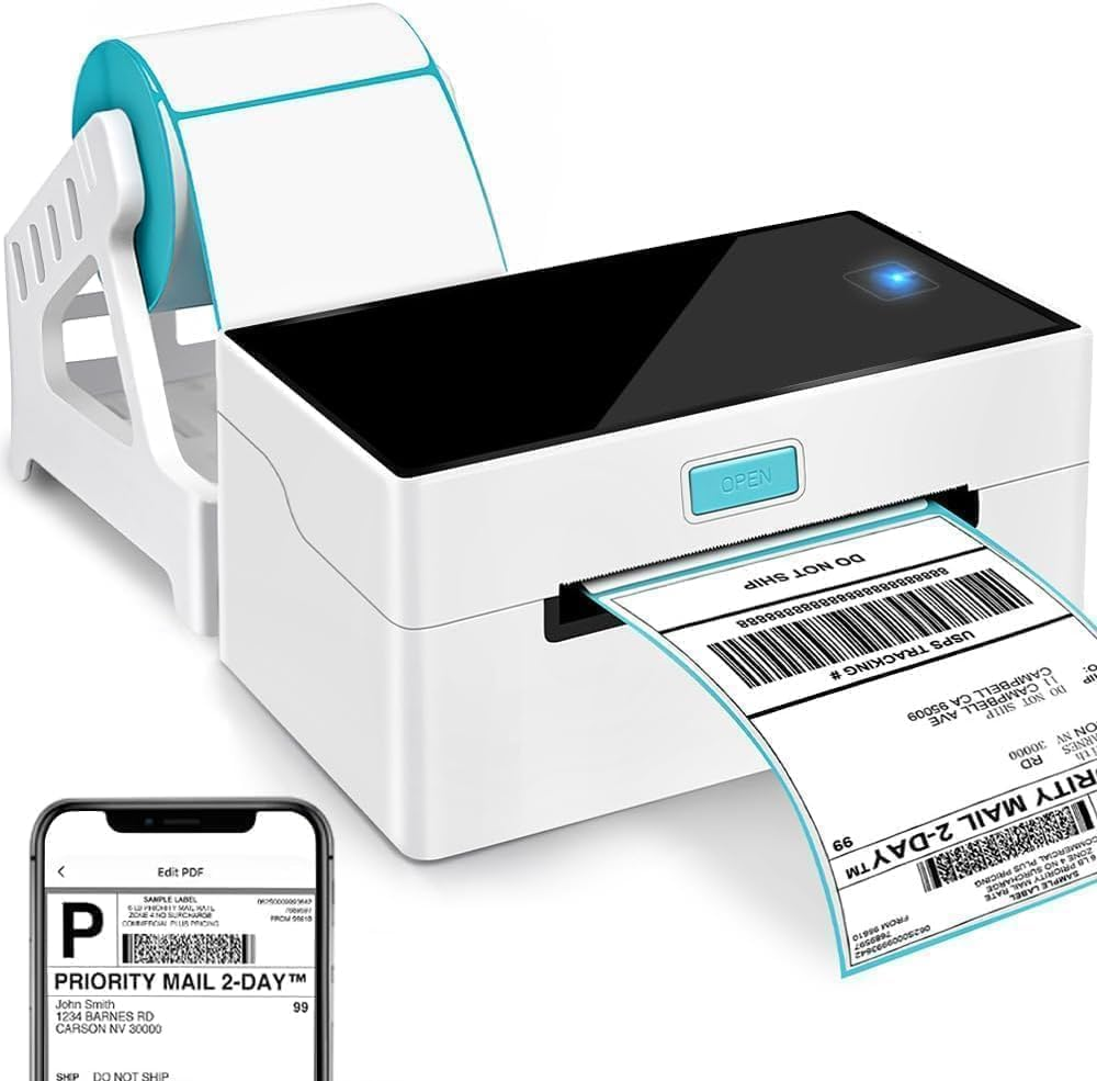 Thermal Label Printer Bluetooth, USB Thermal Printer, Label Printer 203DPI, Thermal Printer for Shipping Labels, Wireless Shipping Label Printer image number 4