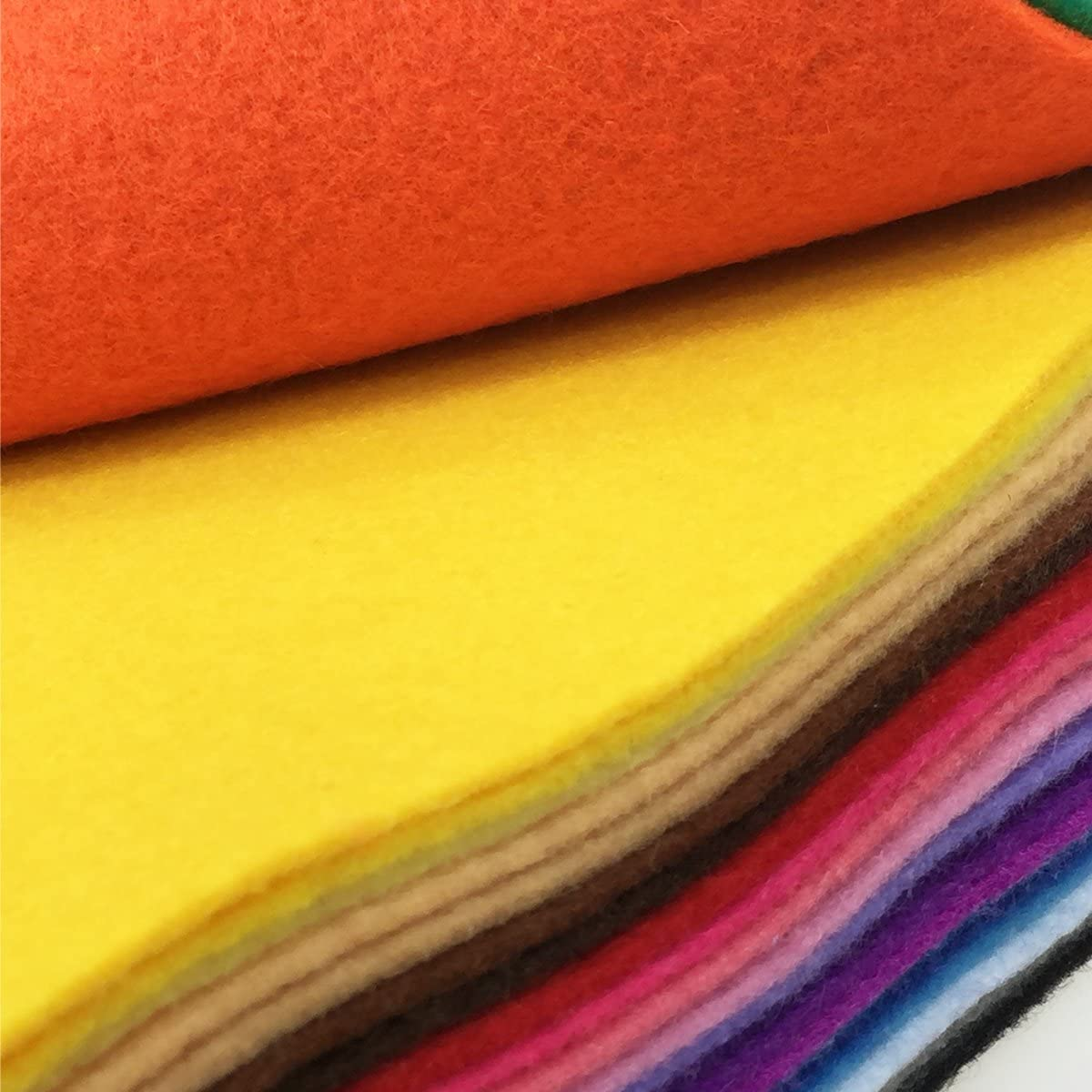 Flic-Flac 28Pcs 12 X 8 Inches (30Cmx20Cm) 1.4Mm Thick Soft Felt Fabric Sheet Assorted Color Felt Pack DIY Craft Sewing Squares Nonwoven Patchwork image number 5