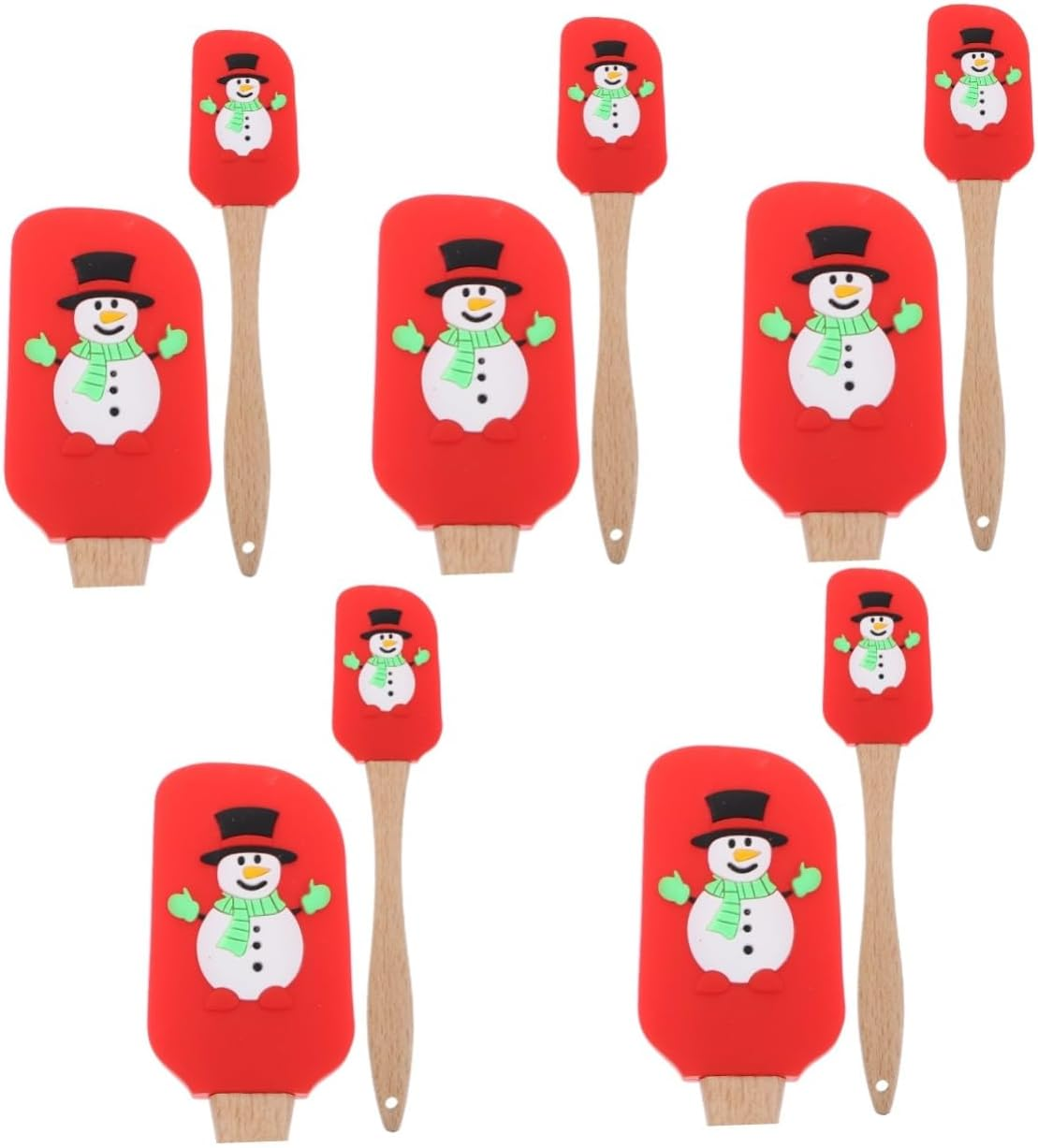 10Pcs Professional Baking Scrapers Silicone Baking Spatulas for Christmas Cake Reusable Scrapers Household Wear-Resistant Cake Convenient image number 3