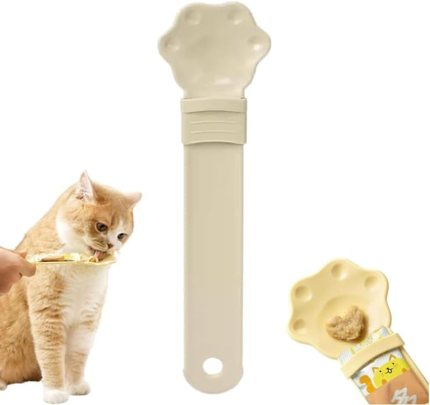 Cat Strip Feeder, Cat Strip Happy Spoon, Cat Wet Treat Squeeze Treat Spoon, Multi Functional Pet Spoons Cat Feeder, Pet Feeder Cat Strip Squeeze Spoon (Blue)