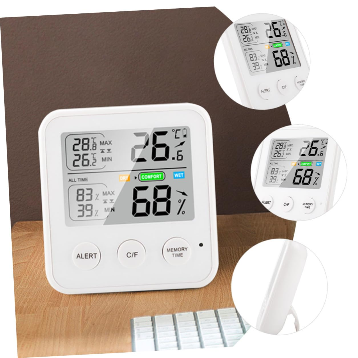 YARNOW High Precision Digital Hygrometer and Indoor Thermometer with LCD Display Compact Abs Temperature Humidity Monitor for Home and Nursery Lightweight and Tabletop Gauge image number 5