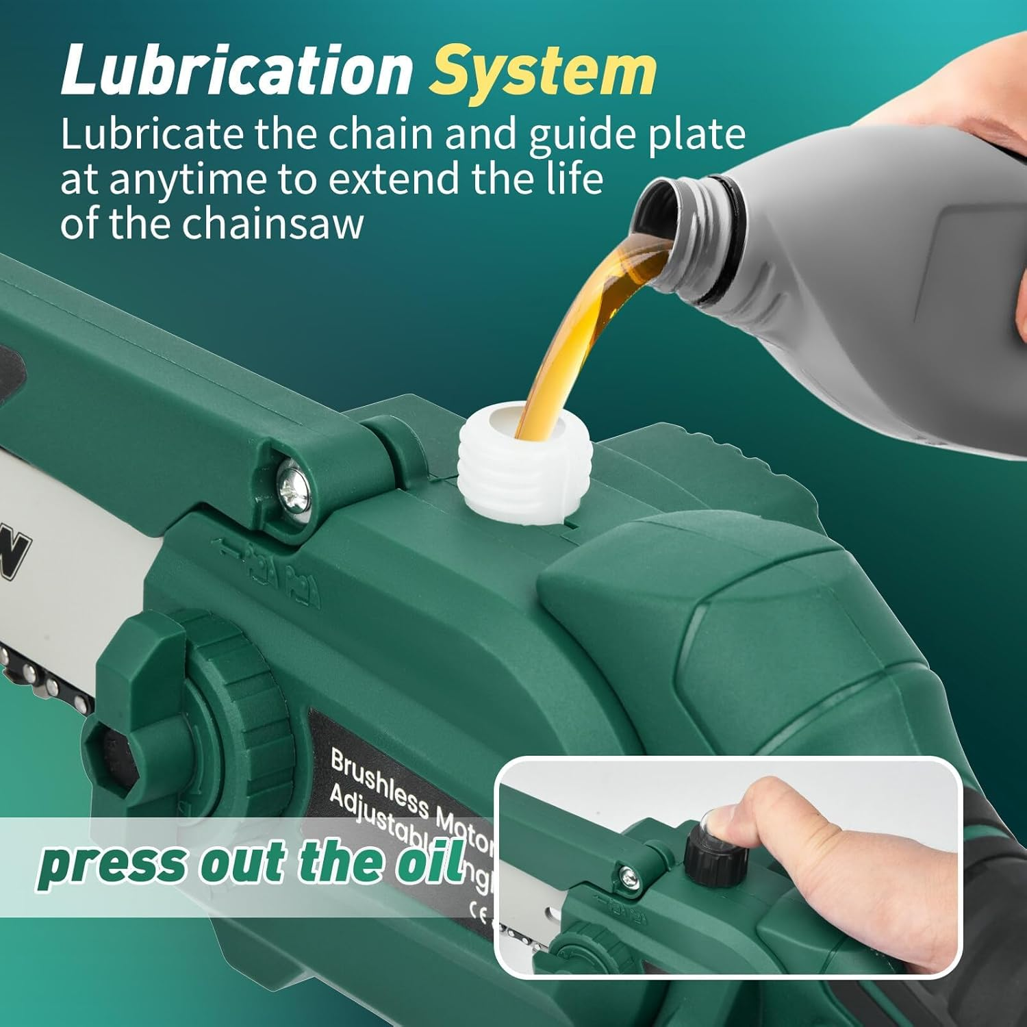 6&8 Inch Electric Mini Chainsaws - Small One-Handed Household Cordless Chainsaw Labor-Saving Garden Cutting Tool with 2 Large-Capacity Batteries image number 5