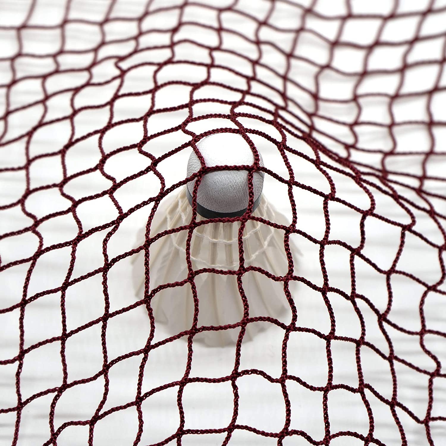 Sanung Badminton Net with Carrying Bag Single Side Stitching Badminton Replacement Net Polypropylene Nylon Sports Mesh Net for Daily Training Exercise Competition Easy Setup 20FT X 2.5FT image number 6