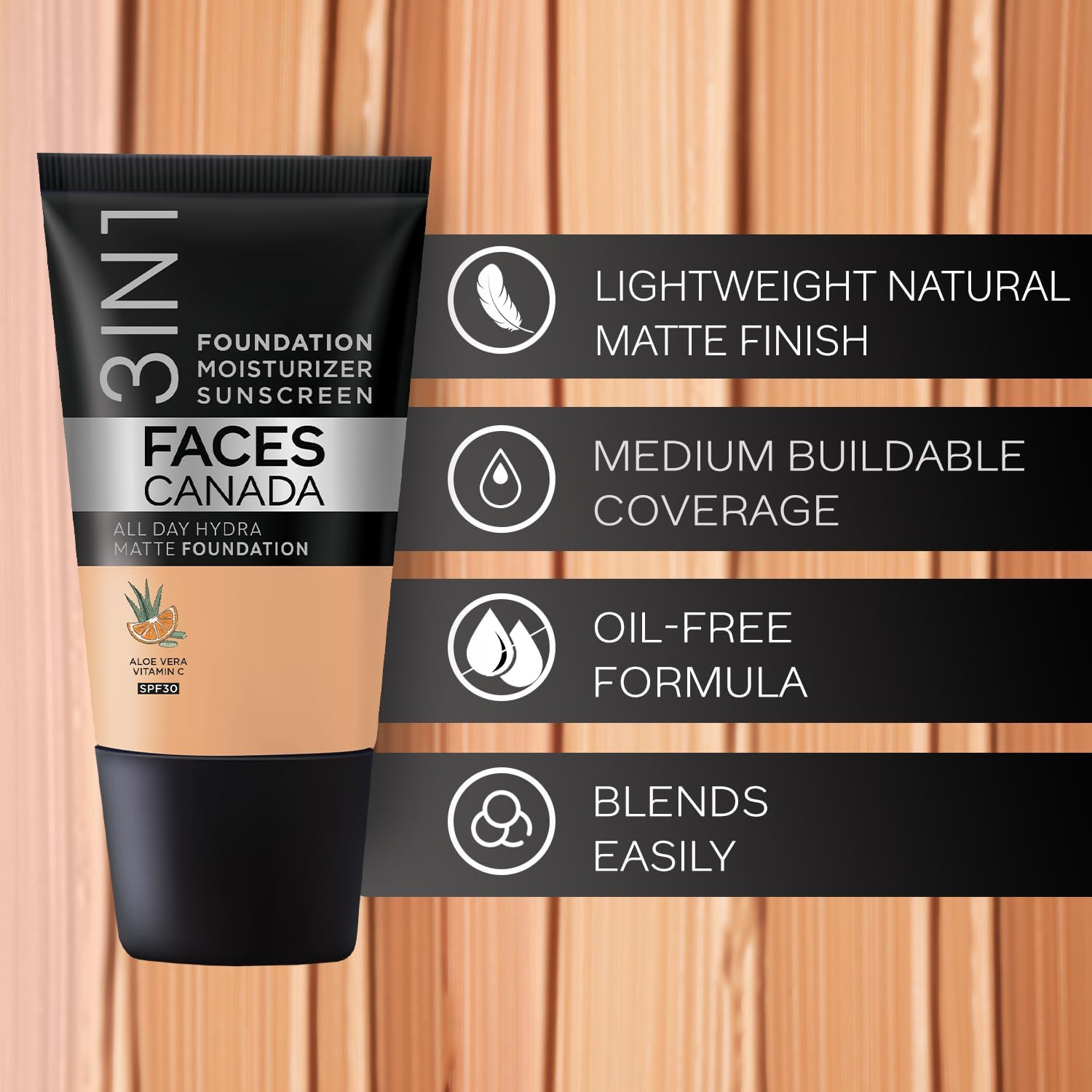 FACES CANADA Always on Glow Combo - All Day Hydra Matte Foundation - Absolute Ivory 012 (18 Ml) + Strobe Cream - Rose Gold (18 Ml) + Ultime Pro Makeup Fixer (50 Ml) | Illuminating & Glowing Makeup image number 4